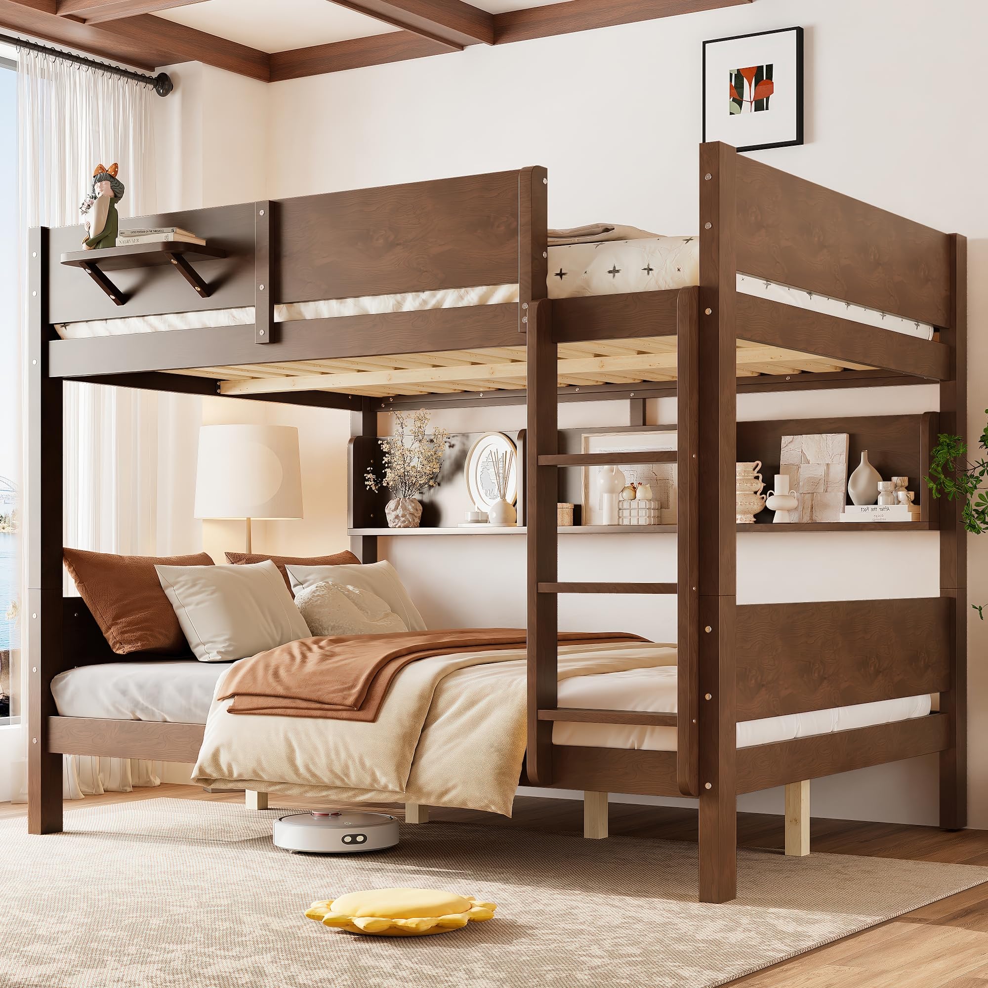 Bellemave Queen Over Queen with Storage Shelves