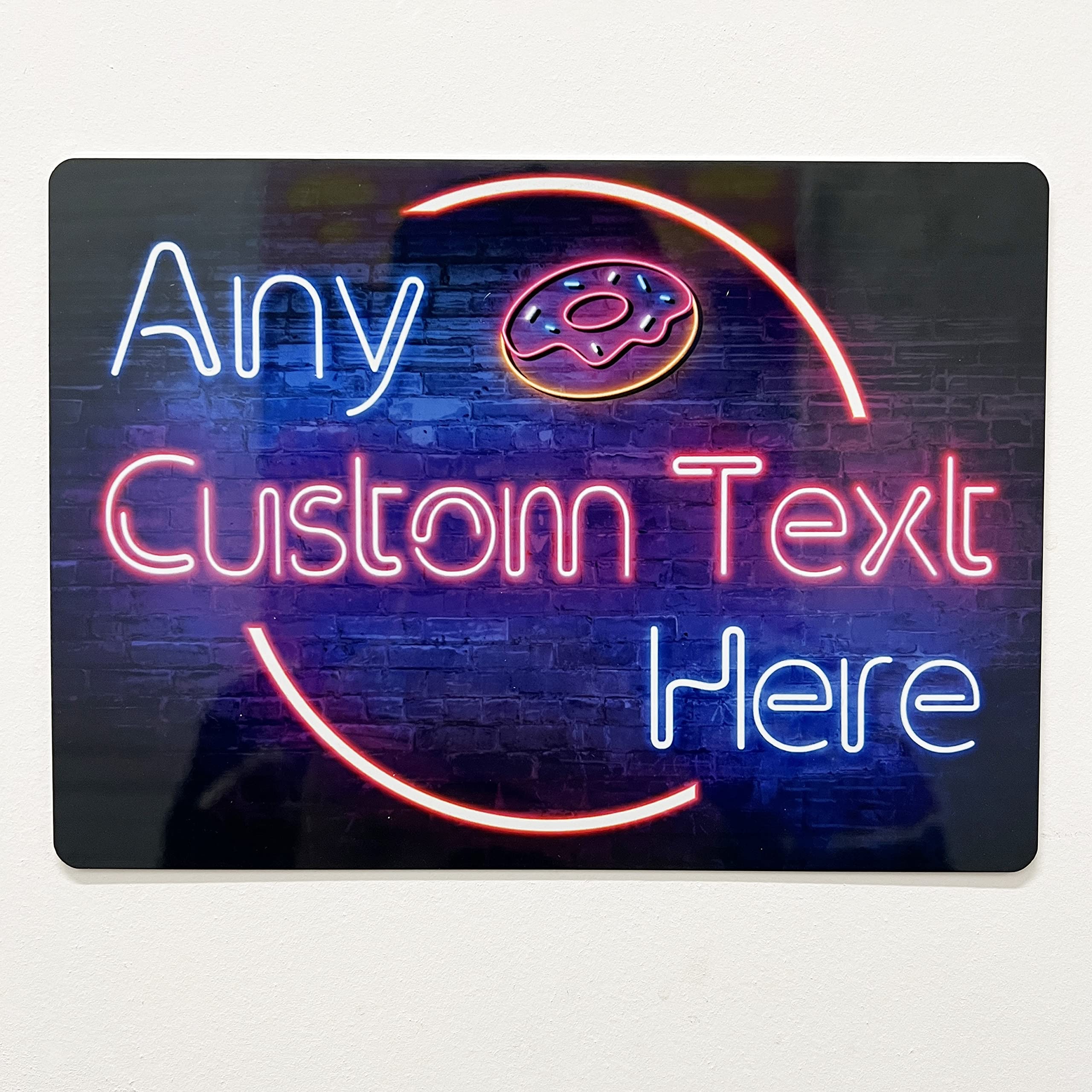 Personalised Neon Effect Food-Themed Clipart Printed Metal Sign wall art A3 Bar Add Name โ image 1