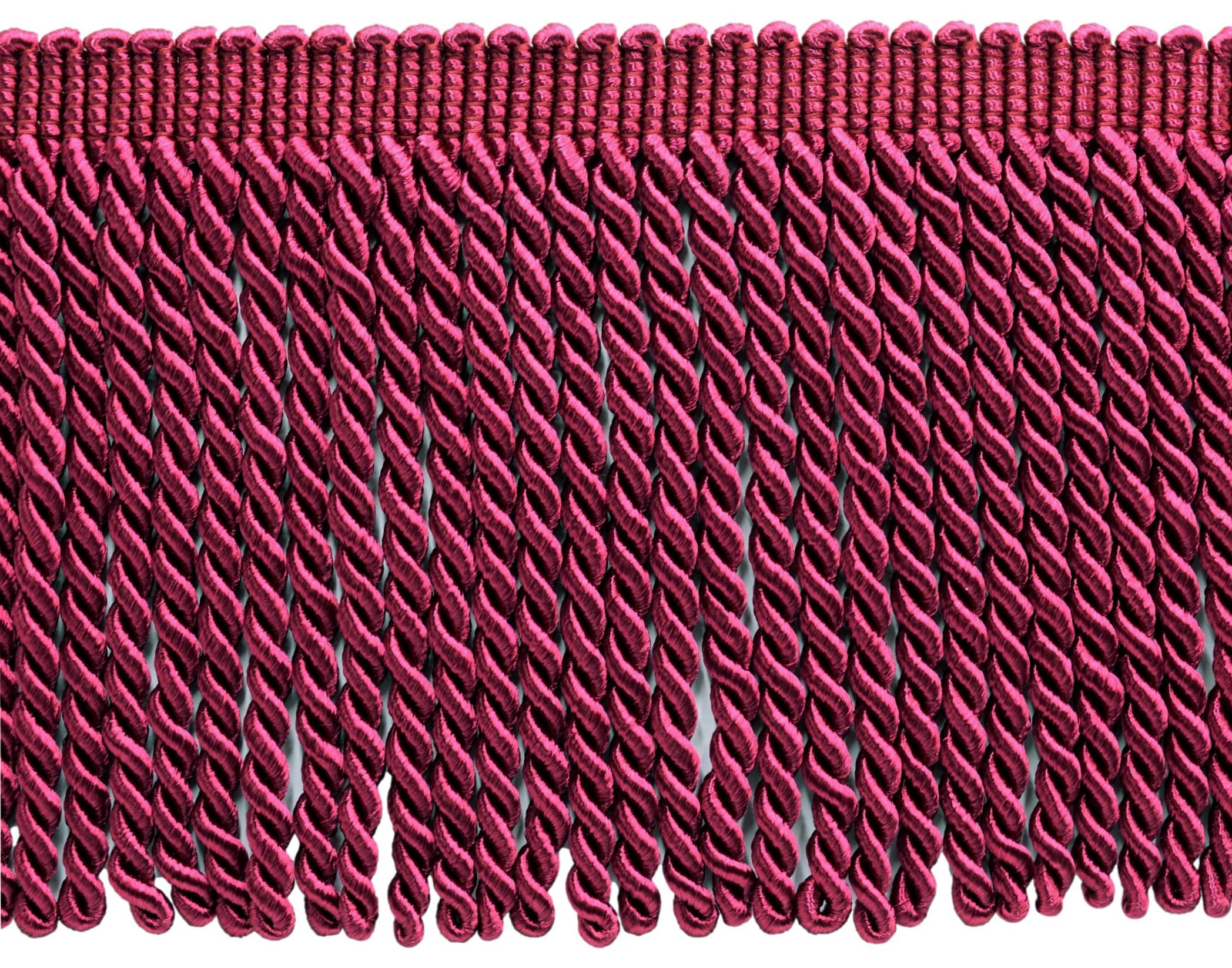 Ribete de lingotes satinado DÉCOPRO pasamanería premium color vino vivo y borgoña 4,5 m
