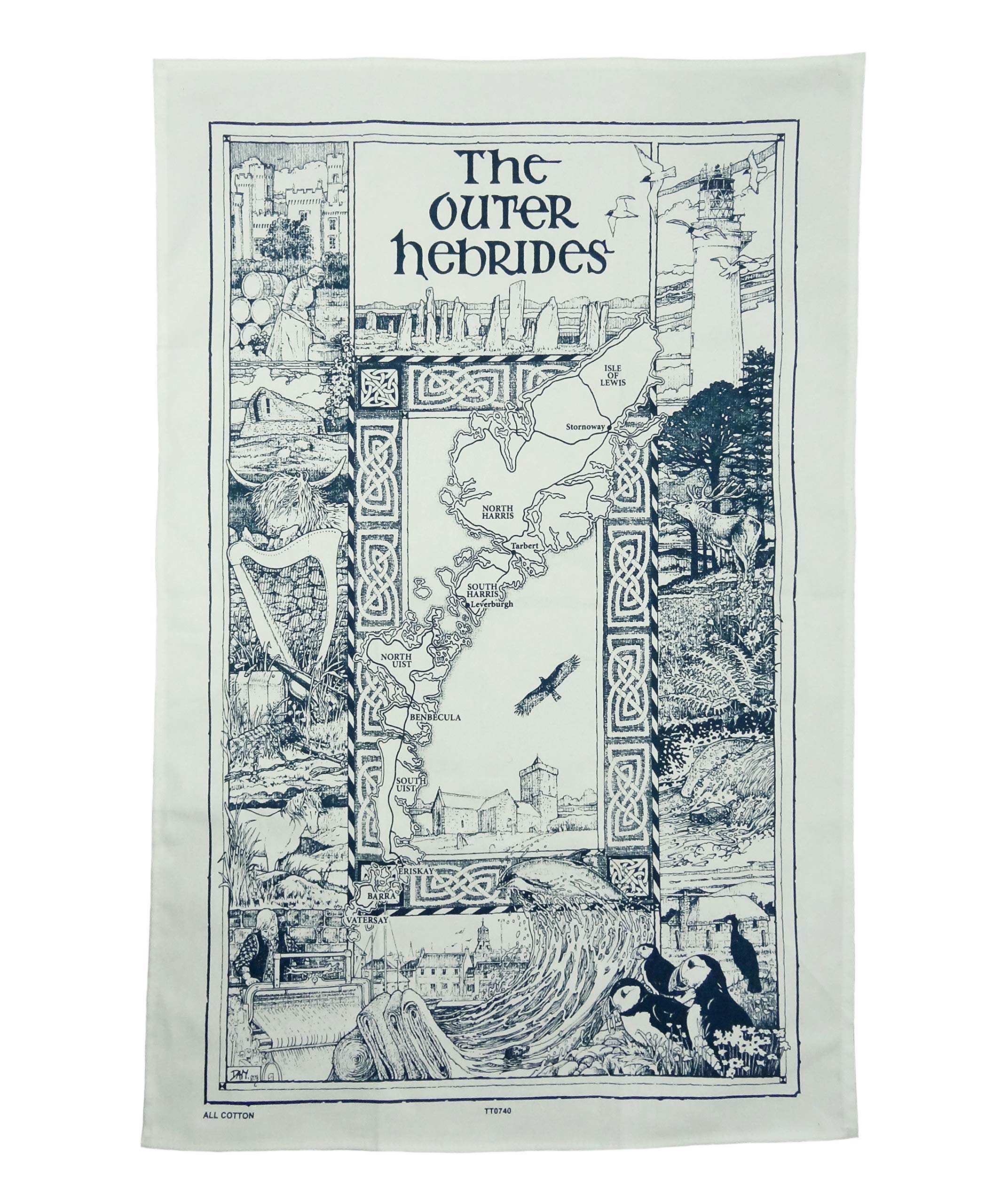 100% Cotton Scottish The Outer Hebrides of Scotland Tea Towel TT0740
