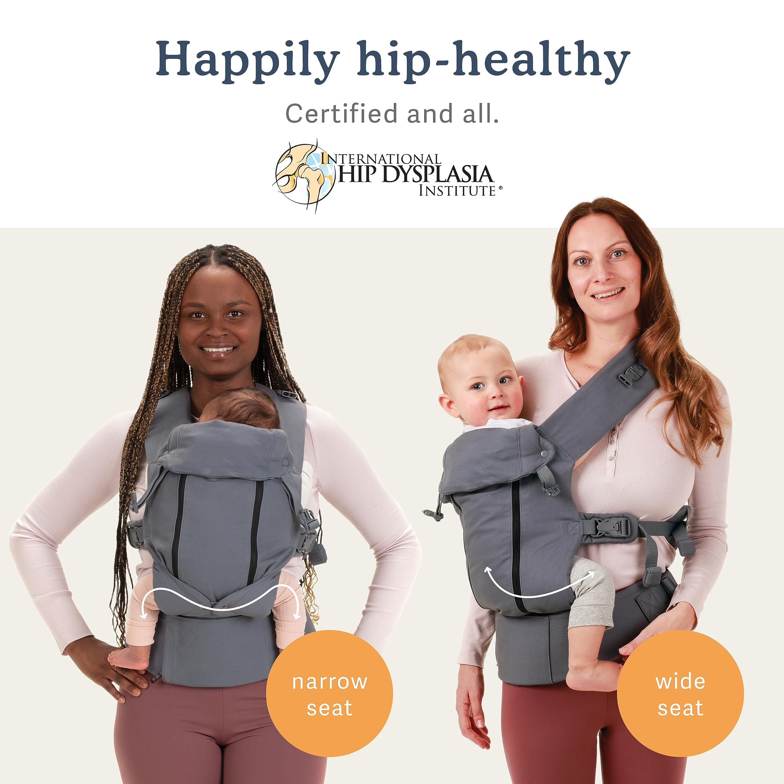 Beco 8 Babytrage Neugeborene ab Geburt bis Kleinkind - Cool Hybrid Baby Trage mit verstellbarem Sitz - Babytrage ab Geburt - Ergonomischer Baby Tragegurt & Baby Carrier - 3-20 kg (Dunkelgrau)