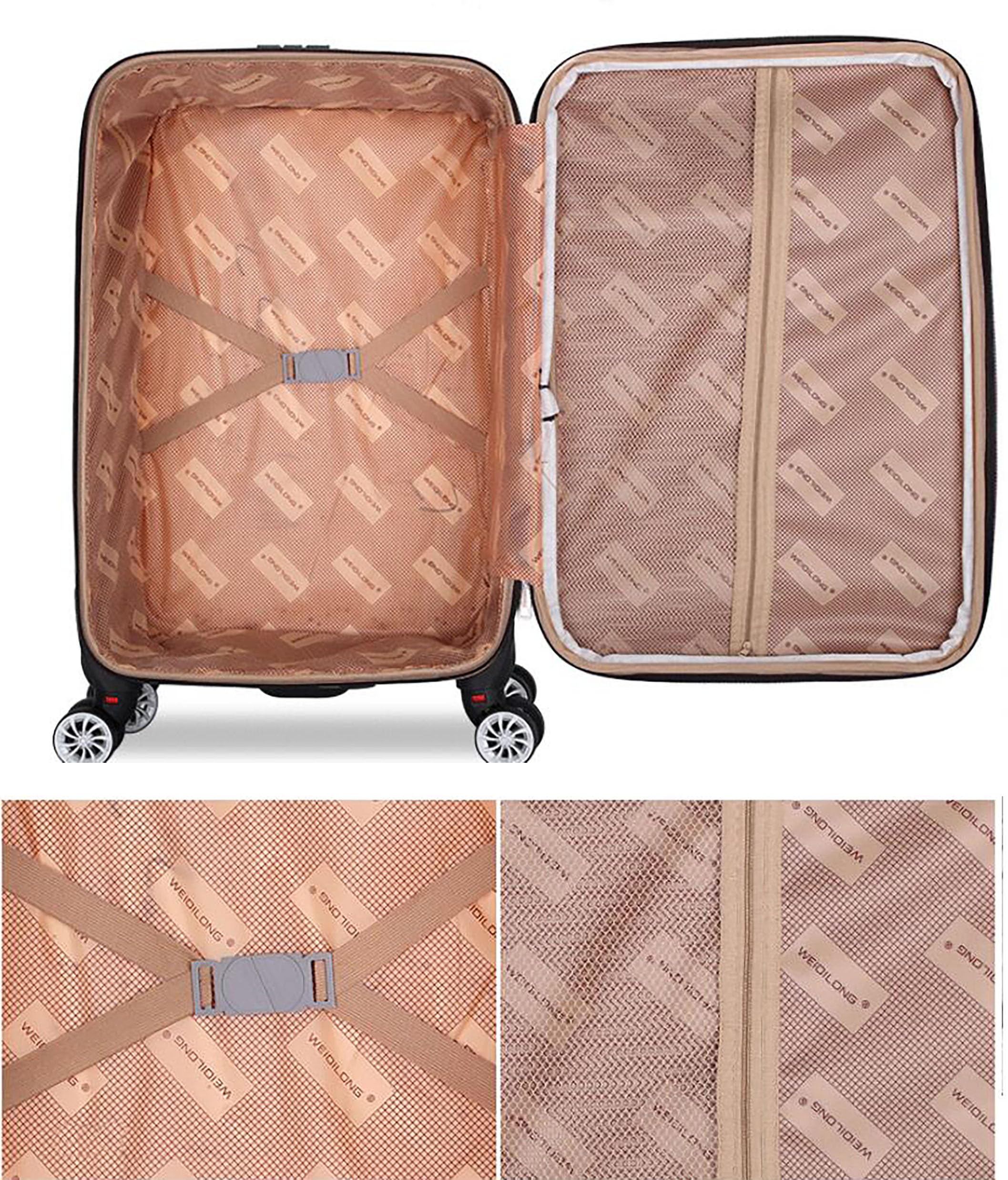 Noś walizkę 20-calową, wyjmowaną walizkę na bagaż podręczny, wygodną na wyjazdy służbowe, ABS + PC Hardshell Spinner Trolley do lekkich 4 kół Bagażnik do kabiny z zamkami TSA,Brown,28
