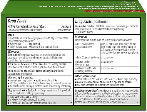 Miniatura 5 de Cetirizina Hcl, 10 mg Odt, 24 unidades, 24 unidades