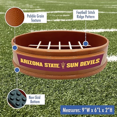 Miniatura 43 de NCAA Super-Bowl Iowa Hawkeyes - Cuenco para perros de alimentación lenta con diseño de fútbol para una digestión saludable. Cuenco antideslizante
