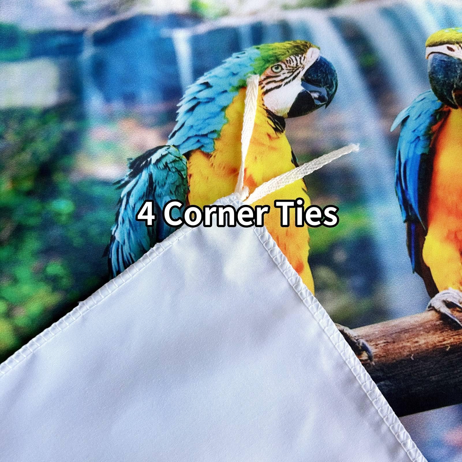 ANHOPE Parrot Duvet Cover Set Soft Lightweight Microfibre 3 Piece Bedding Set including 2 Pillowcase Animal Macaw Tropical Jungle Waterfall Print Pattern All Season Quilt Cover with Zipper Closure Single - Image 4