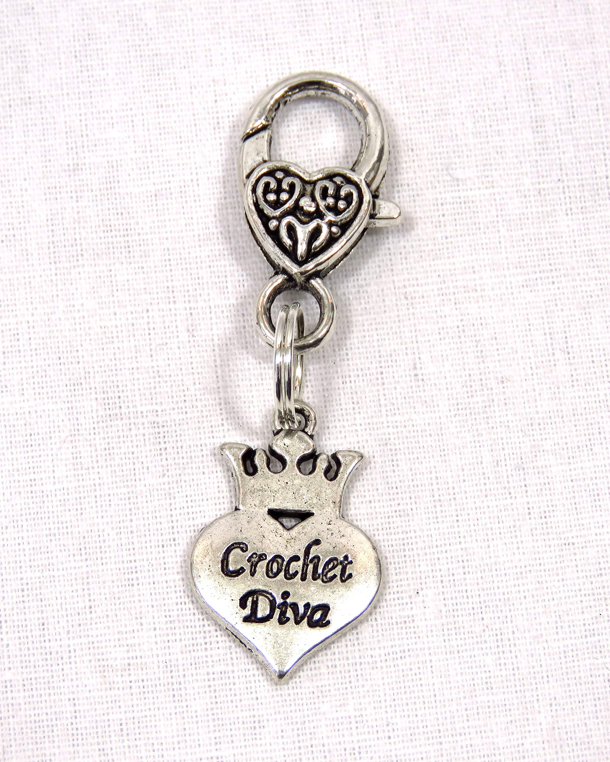 Crochet Diva - Crochet Stitch Marker - Silver, large - perfect gift or stocking filler for those who love Crochet by Charmed Knitting