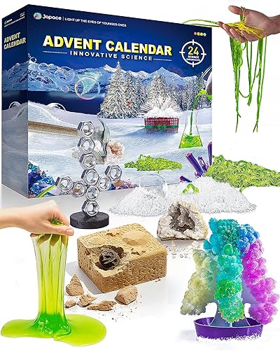Japace Calendario de Adviento científico 2024 para niñas y niños, regalos de Navidad para niños de 4 a 6 a 8 a 12 años, kits de ciencia con 24