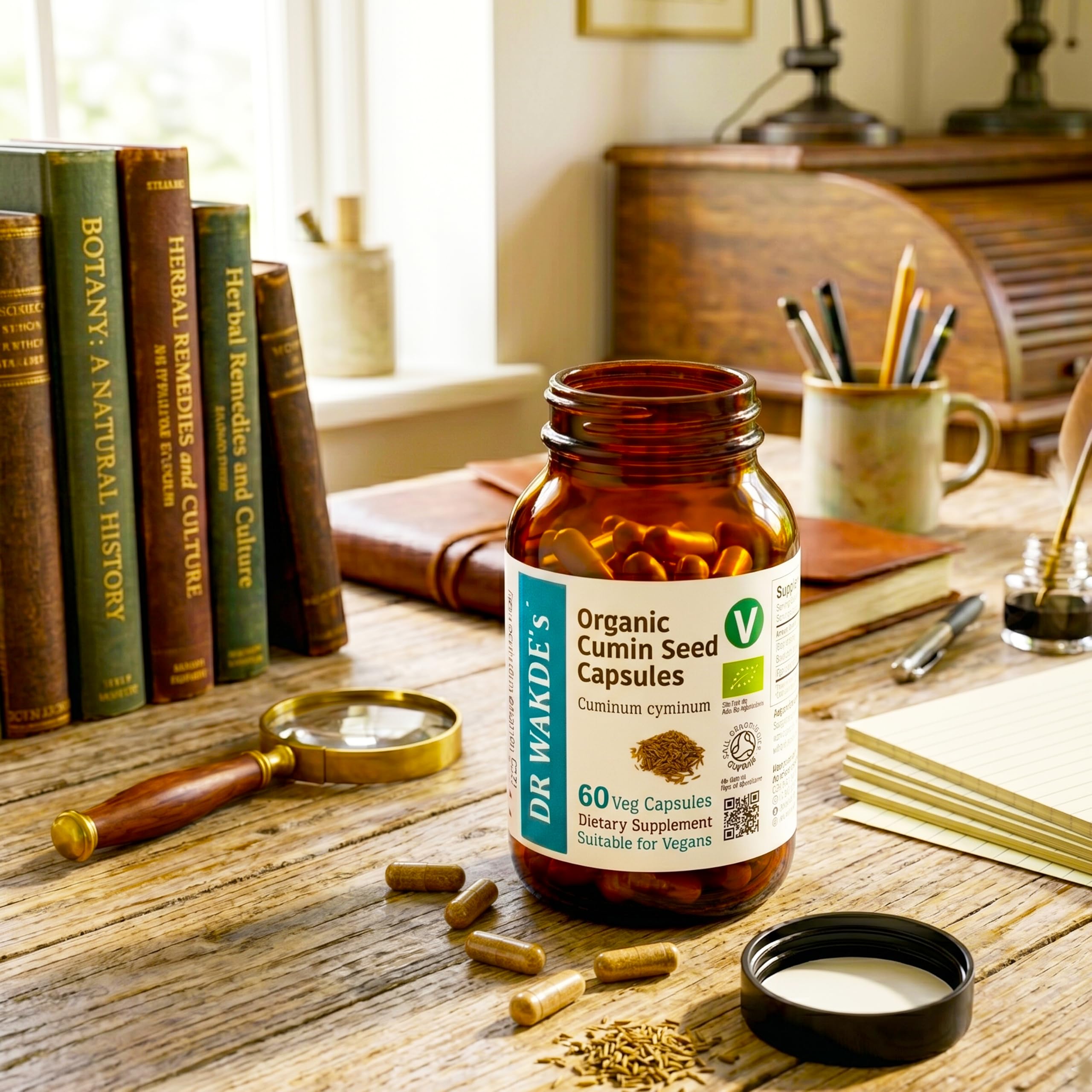 DR WAKDE'S Kreuzkümmel-Kapseln (Cumin) I 100% Kräuter I 60 Vegetarische Kapseln I Ayurvedische Nahrungsergänzung