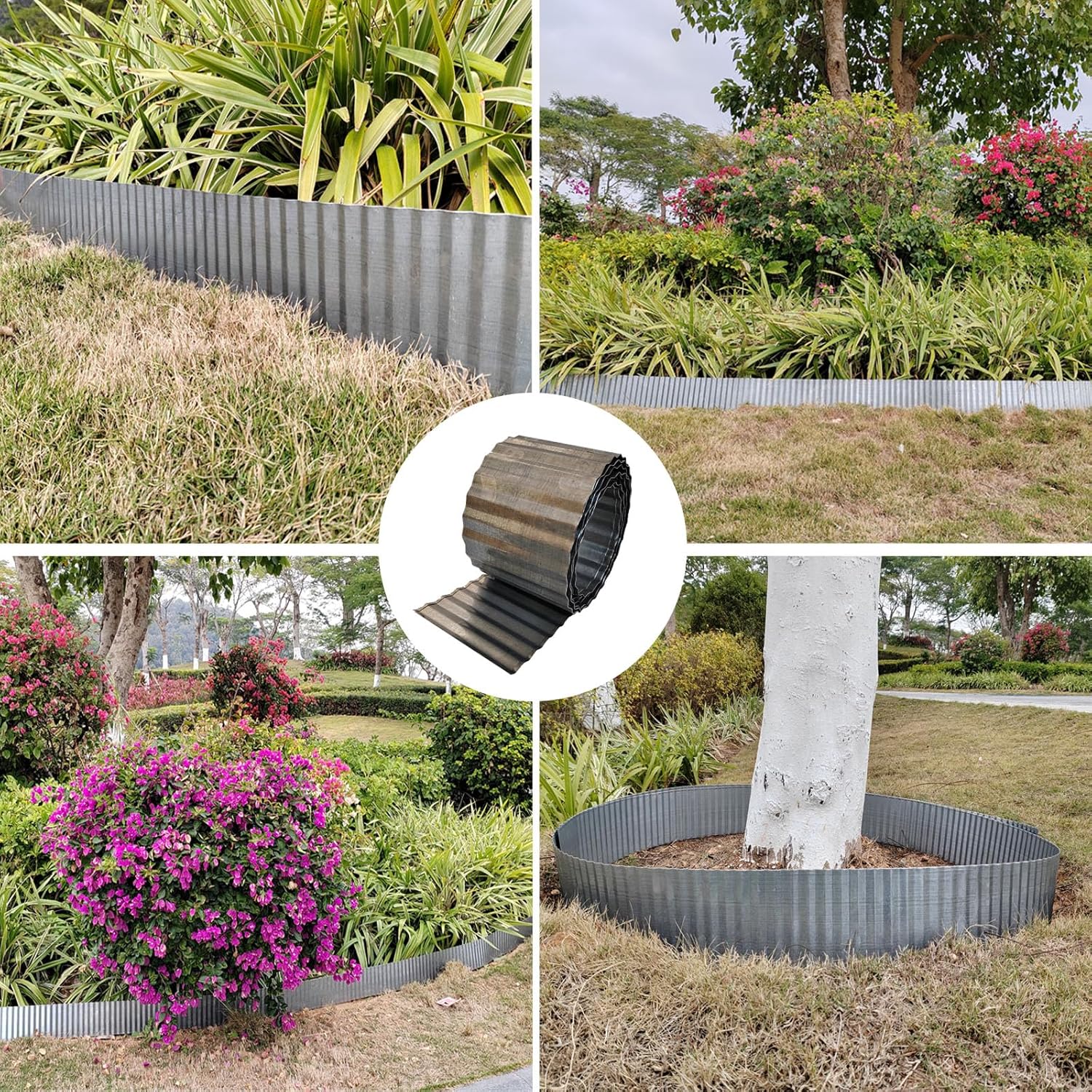 Metal Landscape Edging Border,8 inch × 20 feet Corrugated Garden Edging for Flower Bed,Lawn (8 Inch × 20FT)
