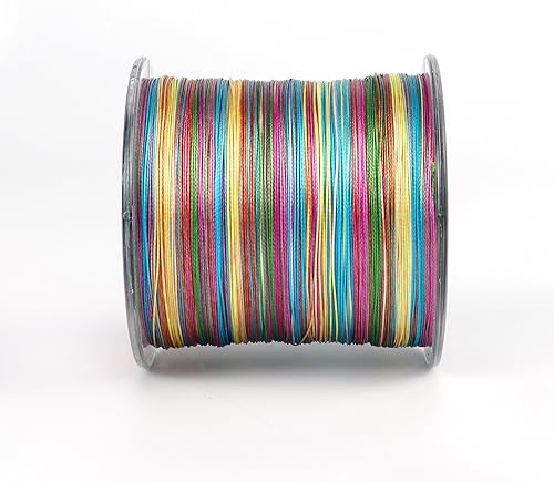 Miniatura 8 de RUNCL Línea de pesca trenzada de 8 hebras, línea trenzada de colores de alta visibilidad, súper fuerte, resistente a la abrasión, no se estira, 328