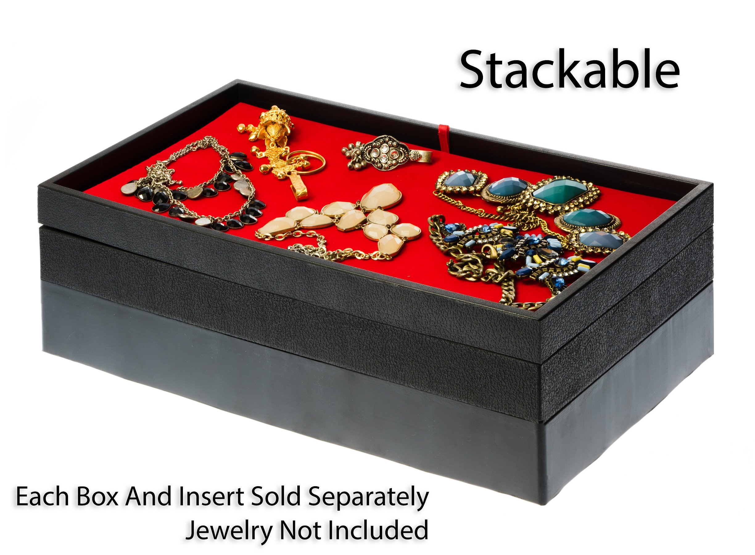 SE 1/2 Inch White ABS Display Tray - 14.75x8.25x1.5 Inch Jewelry Organizer