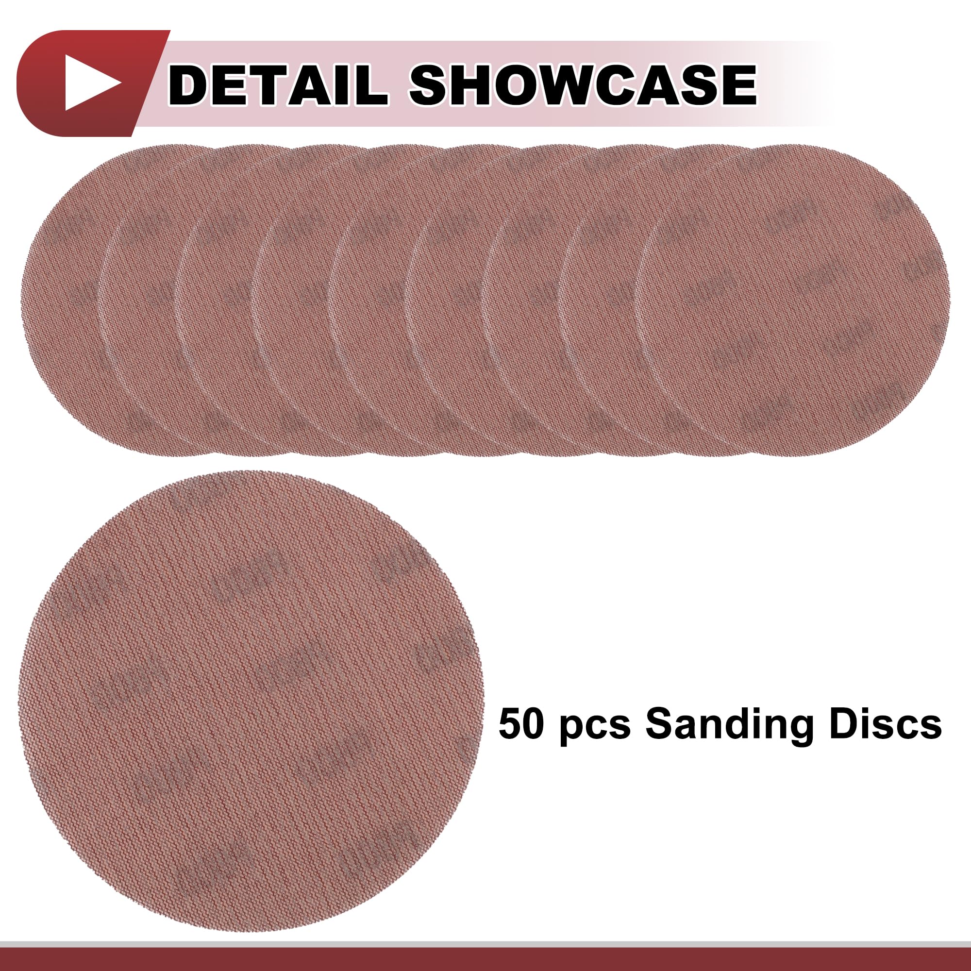 HEROFFIX 50 Pcs 6 Inch Abranet Sanding Mesh Anti-Clog Hook Loop Dust Free Net Sandpaper 800 Grit Brown Aluminum Oxide - Image 4