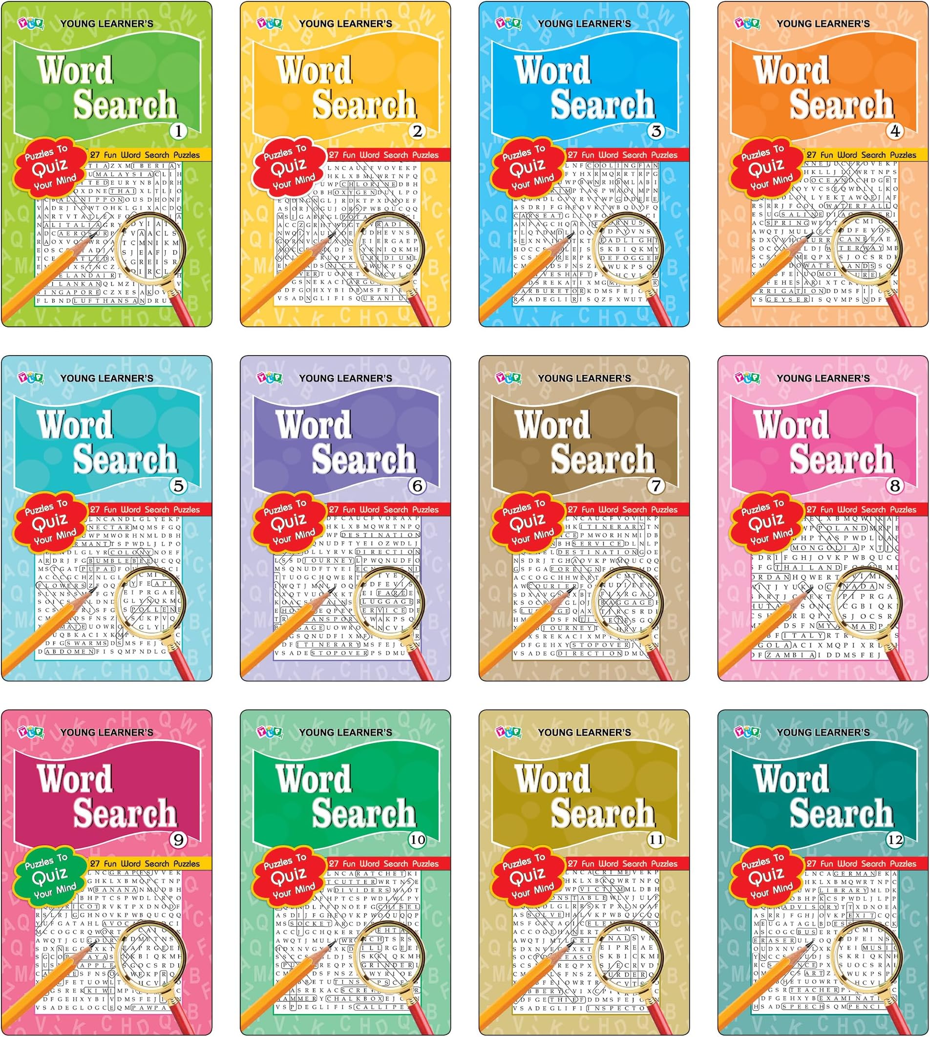 Word Search Pad Books (Set of 12 Titles)