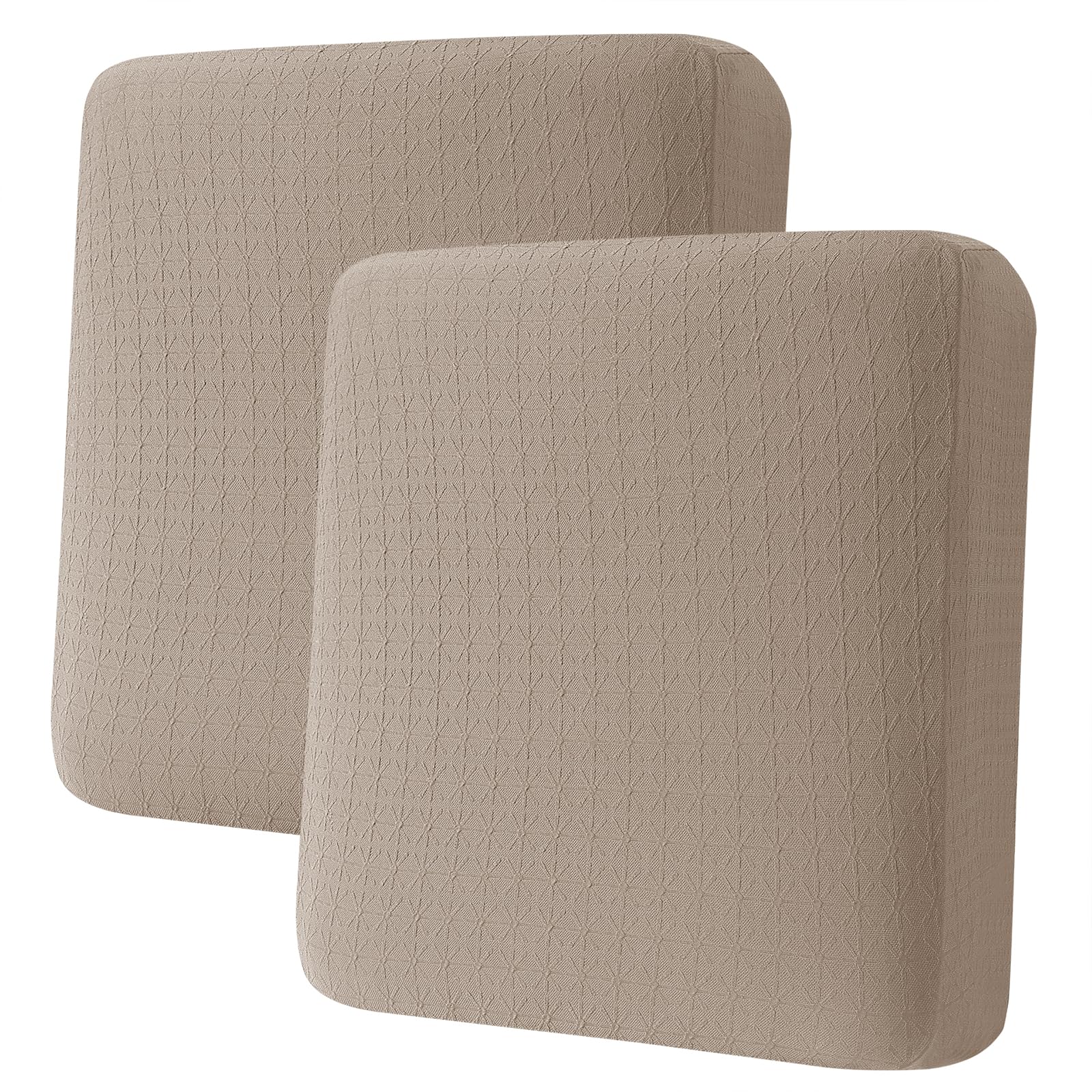 hyha Couch Cushion Covers, Stretch Sofa/Chair Seat Cushion Covers, Thick Jacquard Fabric, Sofa slipcovers, Couch Cushion Covers for Pets (2PC, Taupe)