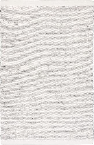 Miniatura 2 de SAFAVIEH Vermont Collection - Alfombra de área de 6 x 9 pies, marfil y negro, lana hecha a mano, ideal para zonas de alto tráfico en sala de estar,