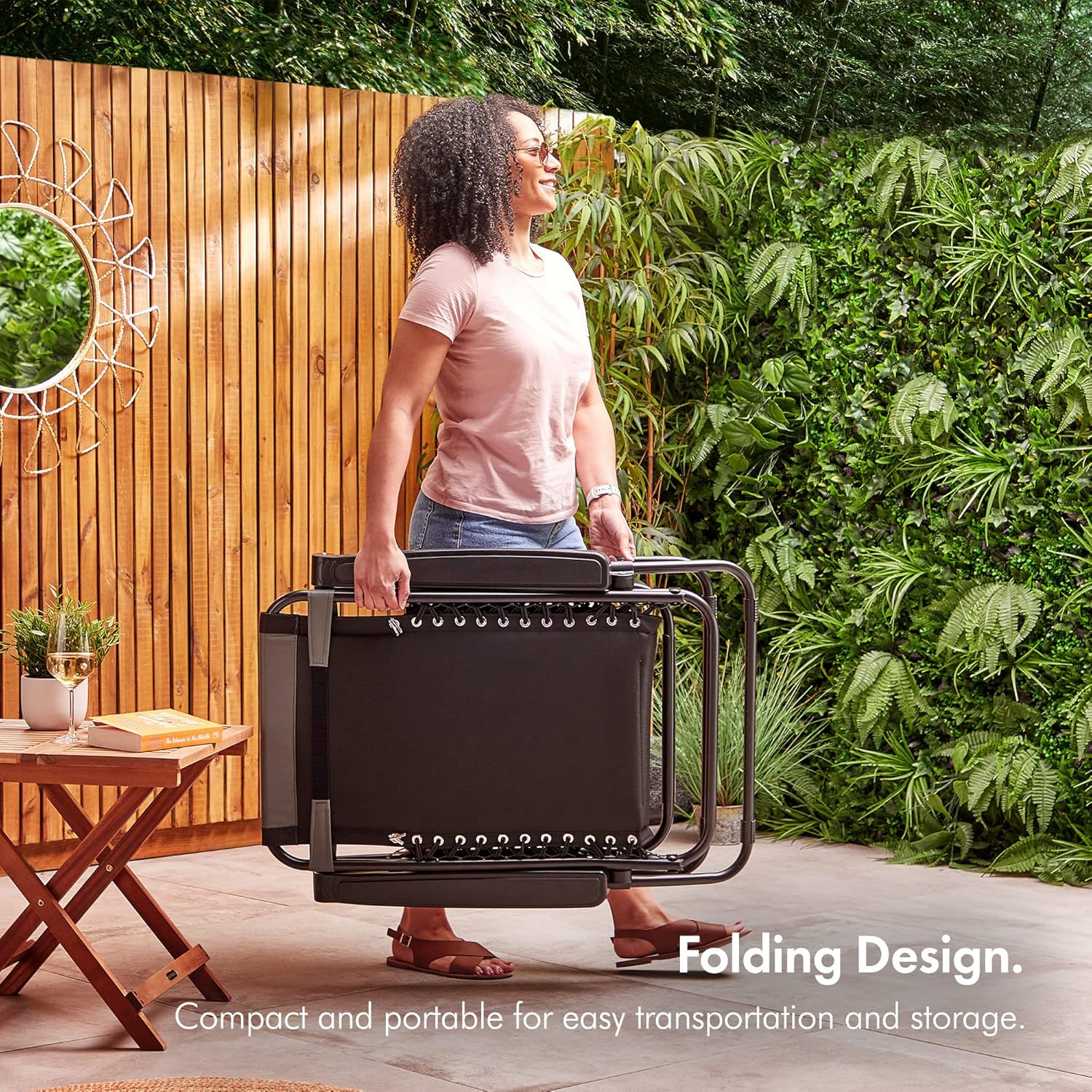 VonHaus Premium Padded Zero Gravity Chairs - Heavy Duty Textoline Outdoor Folding & Reclining Sun Loungers with Head Pillows & Steel Frames for Patio, Conservatory or Decking (Set of 2, 2)