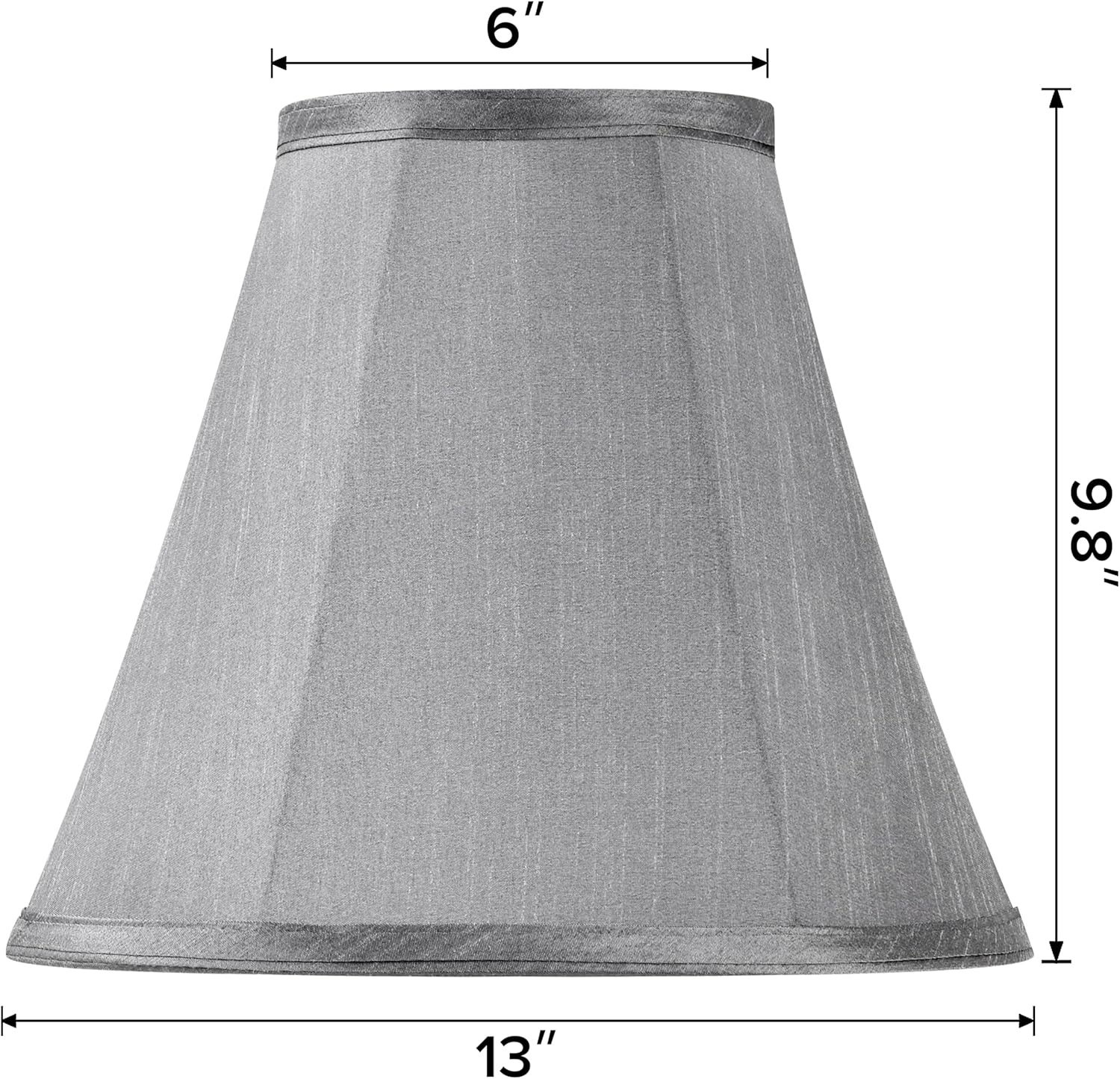 Grey Bell Lamp Shades Meduim Lamp Shade 6"Top x 13"Bottom x 9.8"High(Spider) Lampshade for Table&Bedside Lamp - Fabric Lampshade Replacement - Easy Assembly - Handmade By GO&SO