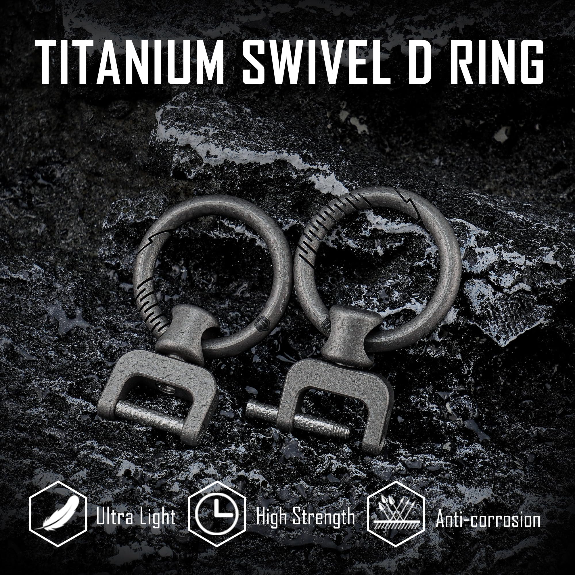 KeyUnity Titanium Side Pushing Key Ring, Quick Release Minimalist Split Keychain Ring für Karabiner, Autoschlüssel & Home Keys