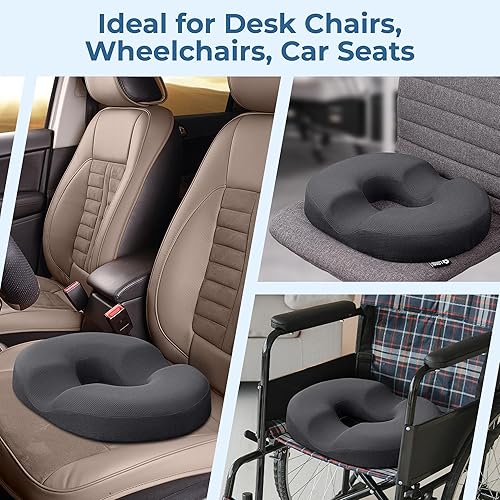 Vista 32 de 5 STARS UNITED Donut Pillow Hemorrhoid Tailbone Cushion – Large Chair Pad for Pain Relief – Coccyx, Prostate, Sciatica, Pelvic Floor, Pressure