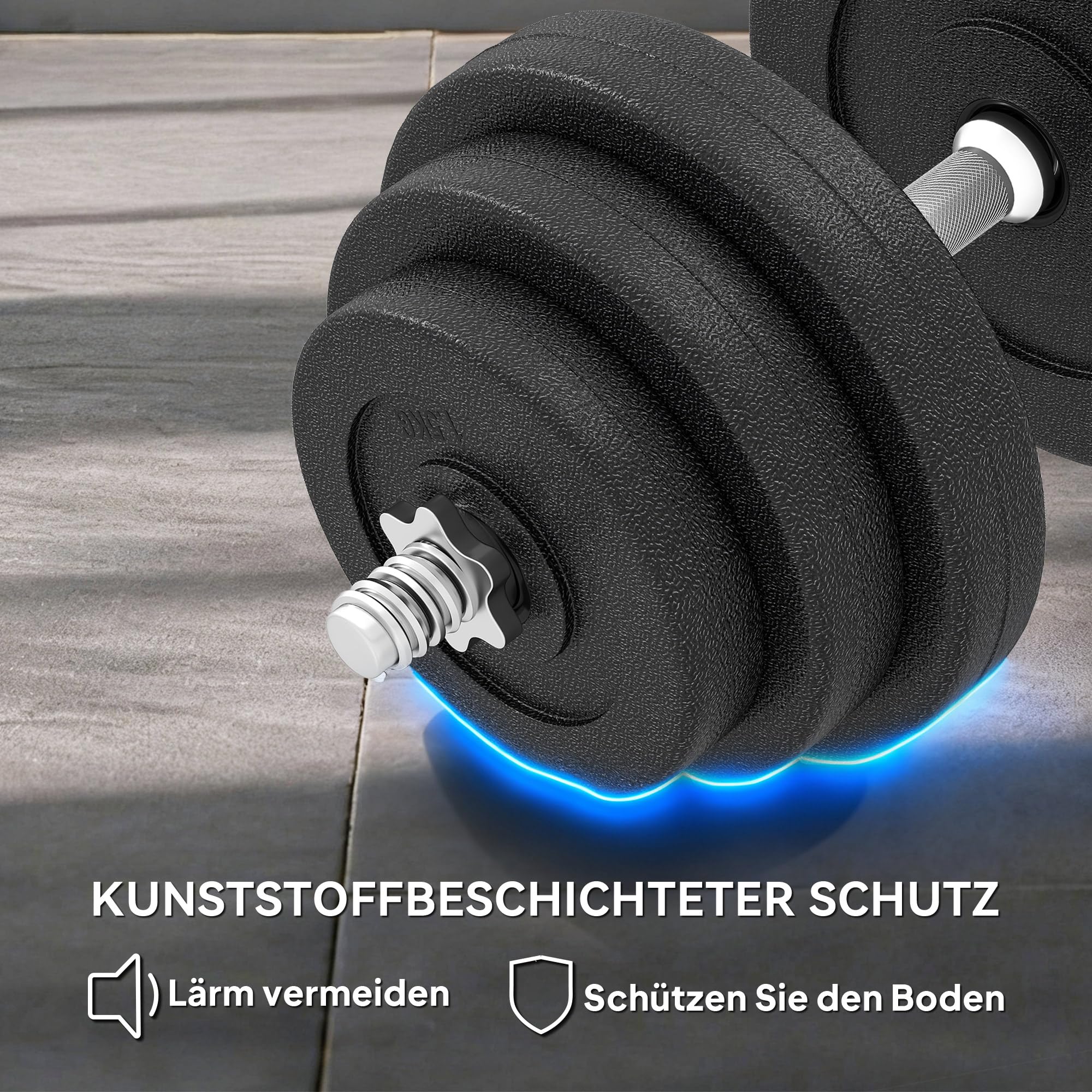 HOMCOM Zestaw krótkich hantli 40 kg, zestaw hantli ze stali, zestaw 2 krótkich hantli z 12 tarczami do hantli, chroniące podłogę, do treningu siłowego i fitnessu, kolor czarny