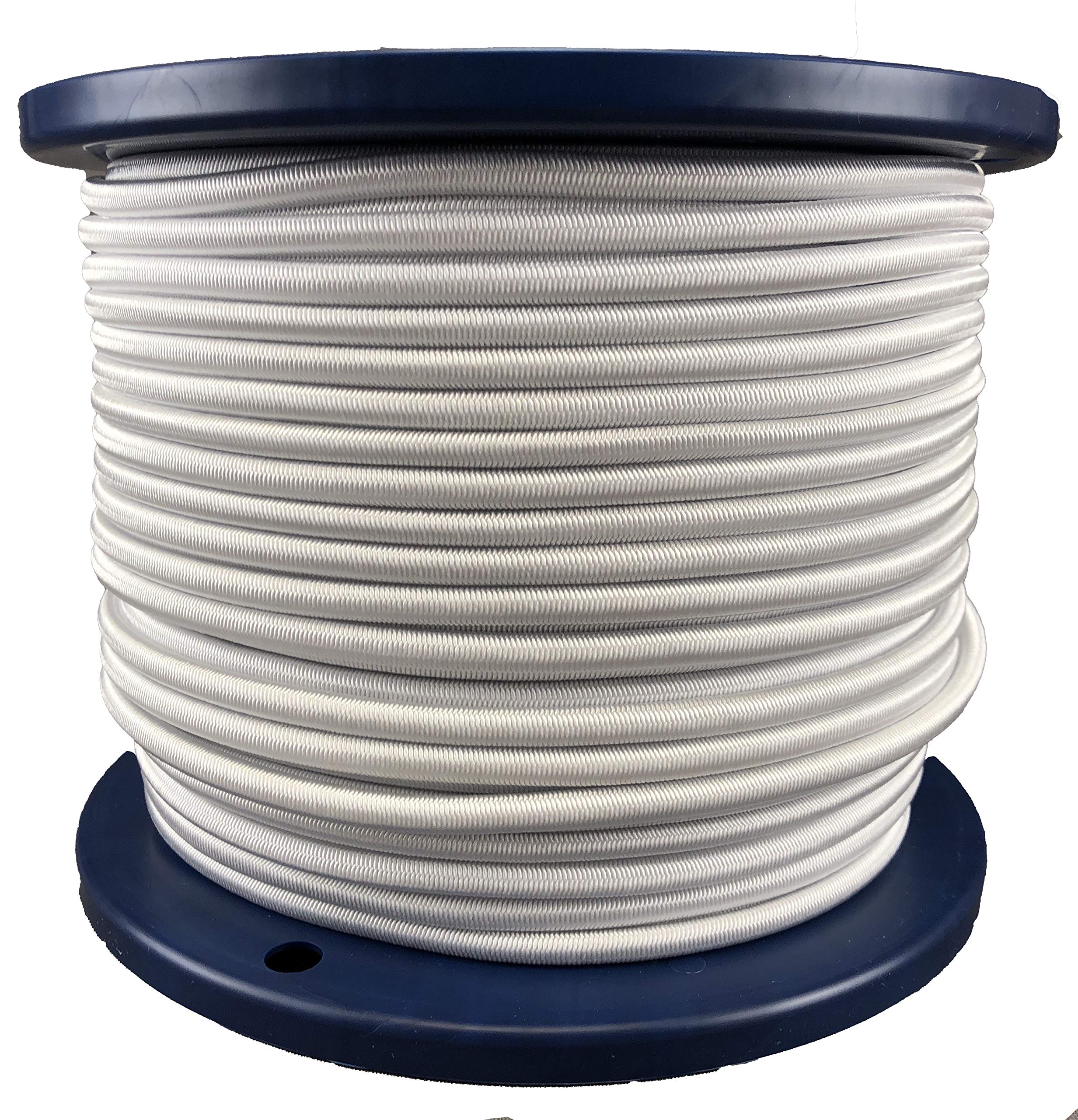 Ropeservices Uk White 4Mm Elastic Shock Cord X 100 Metre Reel, Bungee Rope Cord Tie Down Strong Elastic