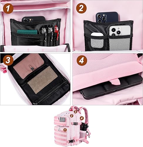 Miniatura 6 de LHI Mochila militar táctica para hombres y mujeres, 25L35L, paquete de asalto militar, mochila pequeña con soporte para botella