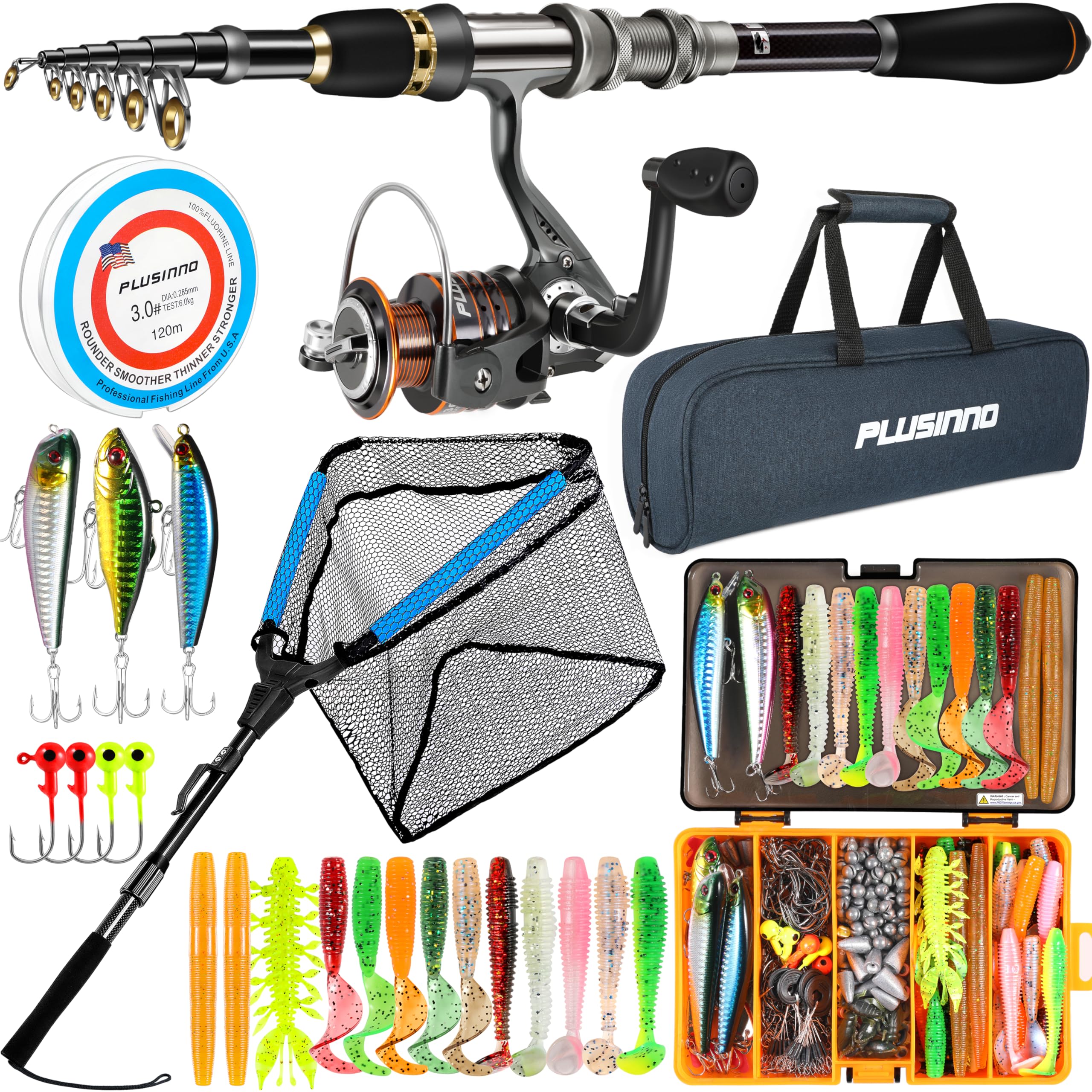 best beginners saltwater fishing rod and reel PLUSINNO Combo Pole Gear Kit Telescopic Beginner Kalin's It's officially Albie season Size:10lb