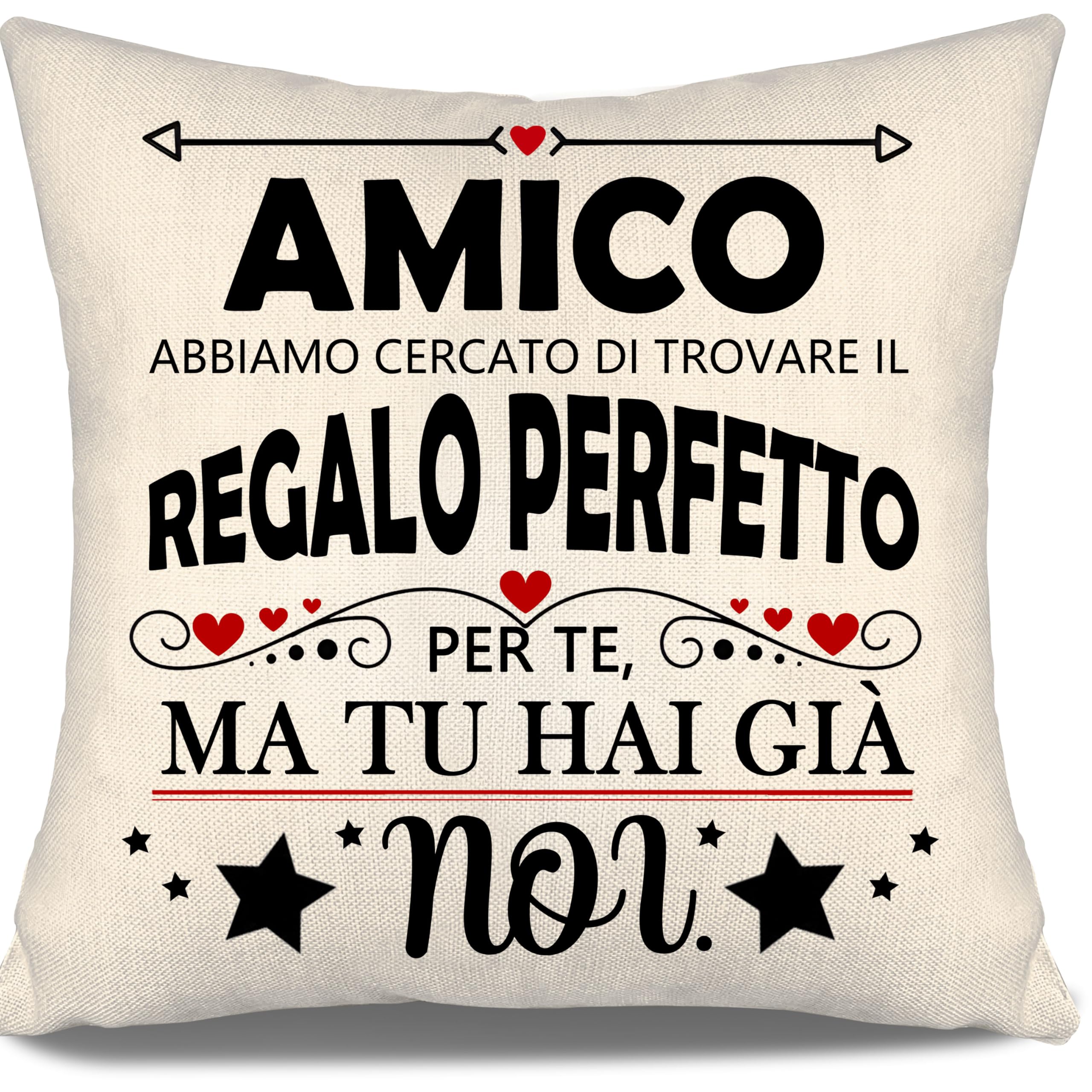 Amico Abbiamo Cercato di Trovare il Regalo Perfetto per Te - Divertenti Copricuscini per Amici, Regalo di Amicizia per Uomini e Ragazzi, Compleanno e Natale(amico-b)