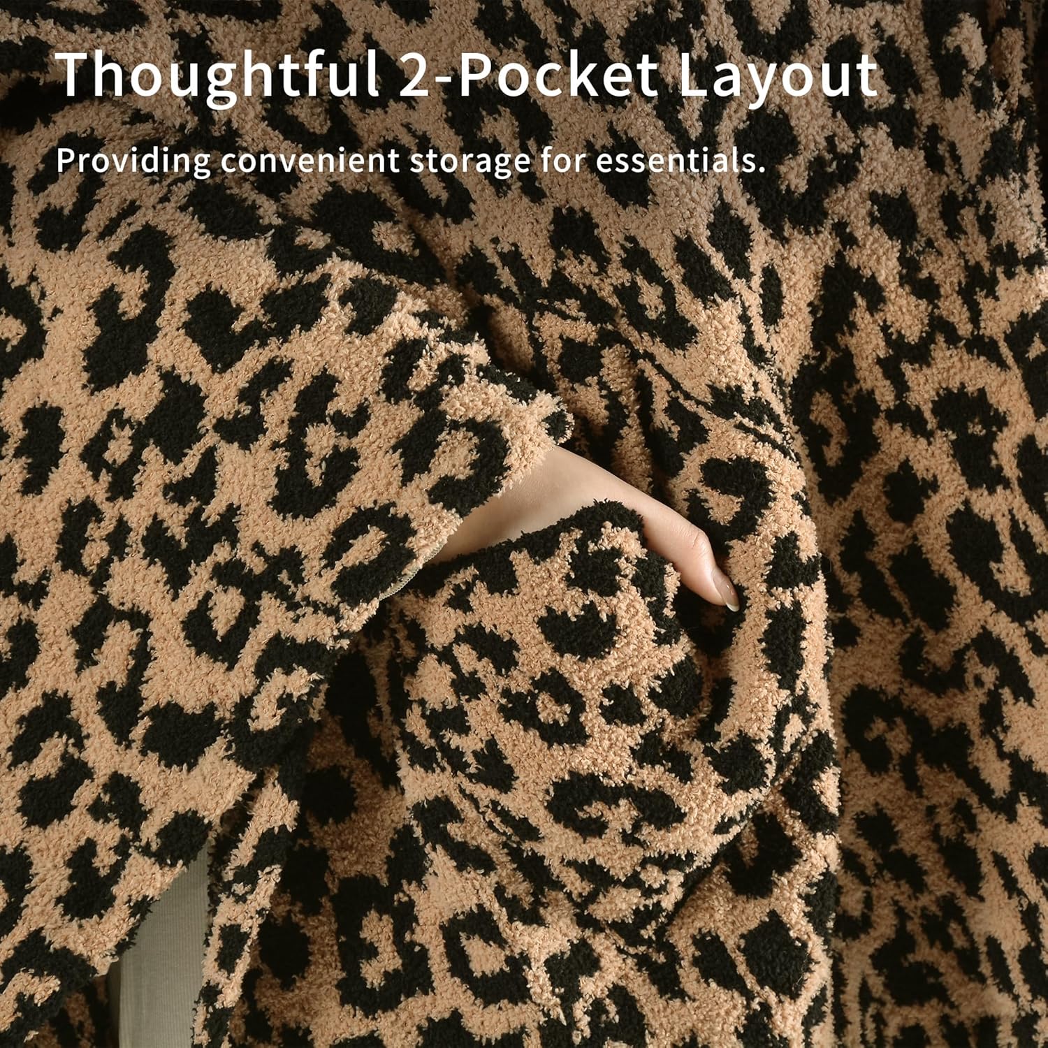 JOOJA Wearable Blanket Super Soft Feather Yarn Blanket Shawl with Pockets Fuzzy Throw Blanket TV Blanket for Adults Teens - Image 4