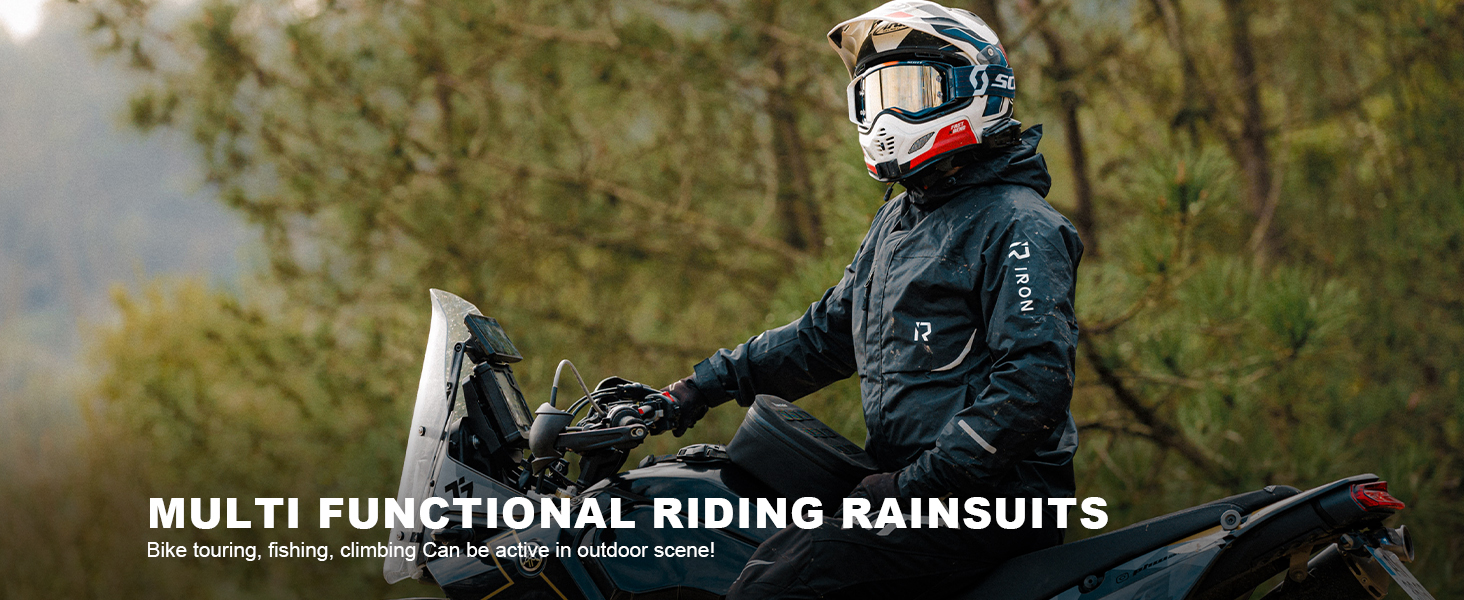 Tuta Impermeabile IRON JIA'S Per Moto - Giacca E Pantaloni, Traspirante, Riflettente - Foto 6