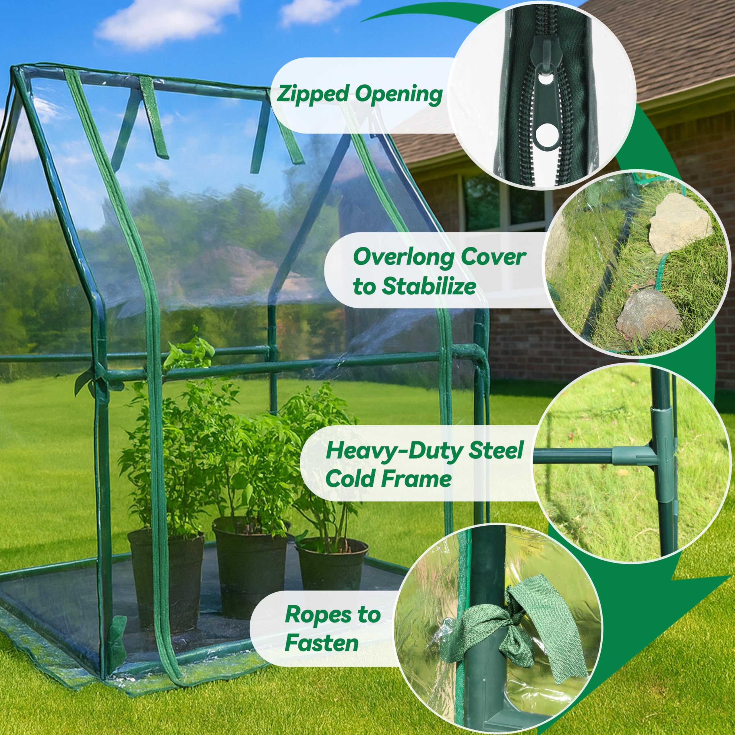 Amazon.com : Gardzen Mini Greenhouse Indoor with Waterproof Bottom