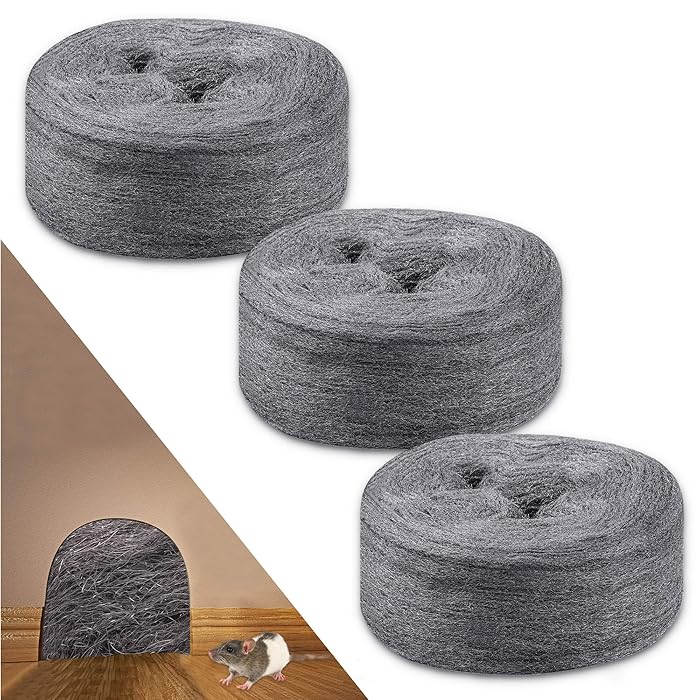 Buy 3 Roll Steel Wool DIY Kit, 0000 Ultra Fine Grade Rodent Control