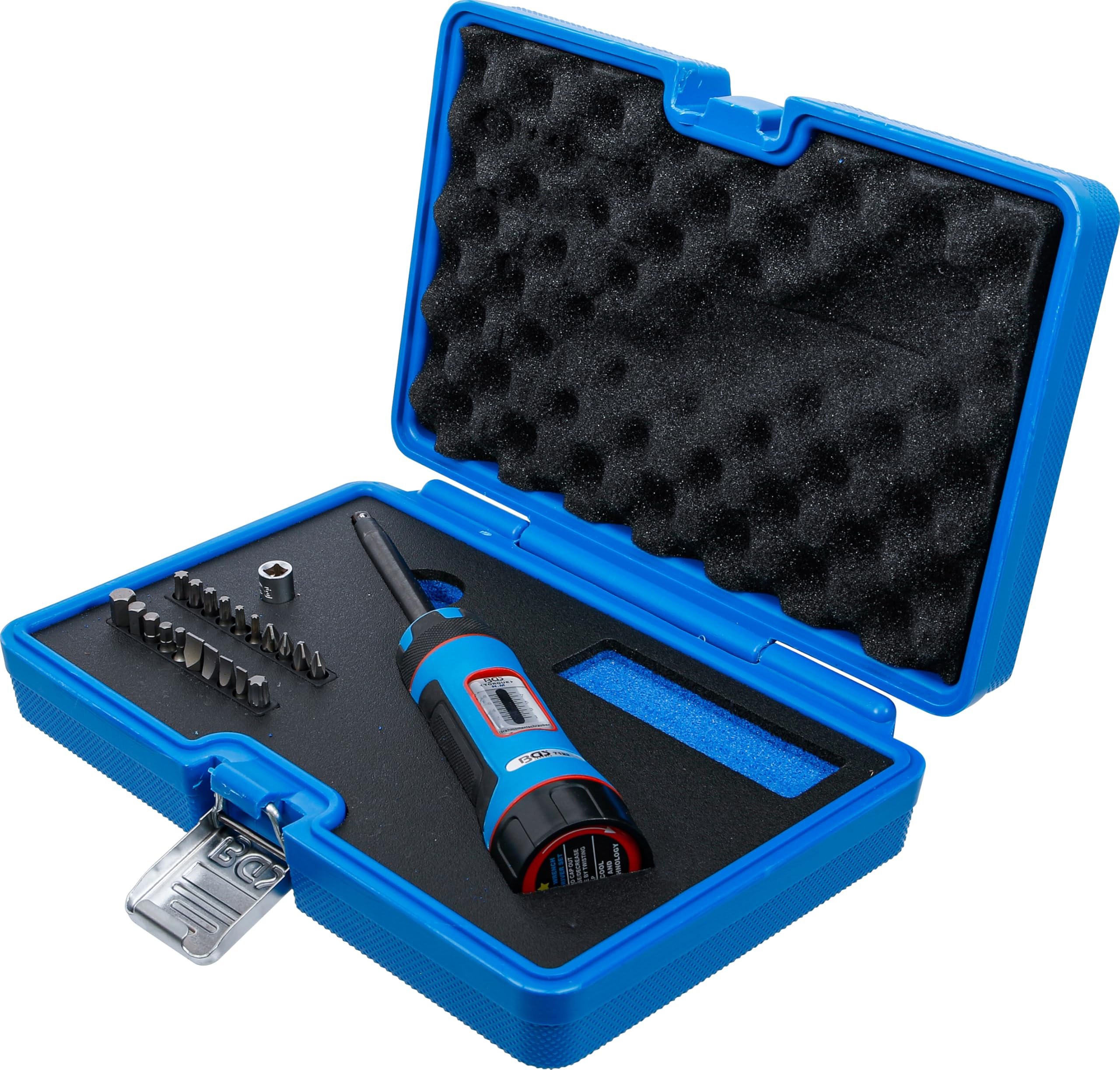 BGS 7122, set di cacciaviti dinamometrici, con set di punte, attacco quadrato esterno 6,3 mm (1/4"), 1-8 Nm, 22 pezzi