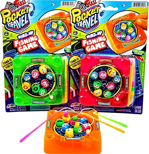 Miniatura 11 de JA-RU Juego de pesca magnética de viaje de bolsillo (6 juguetes) Mini juegos de mesa familiares giratorios clásicos para niños. Juegos educativos