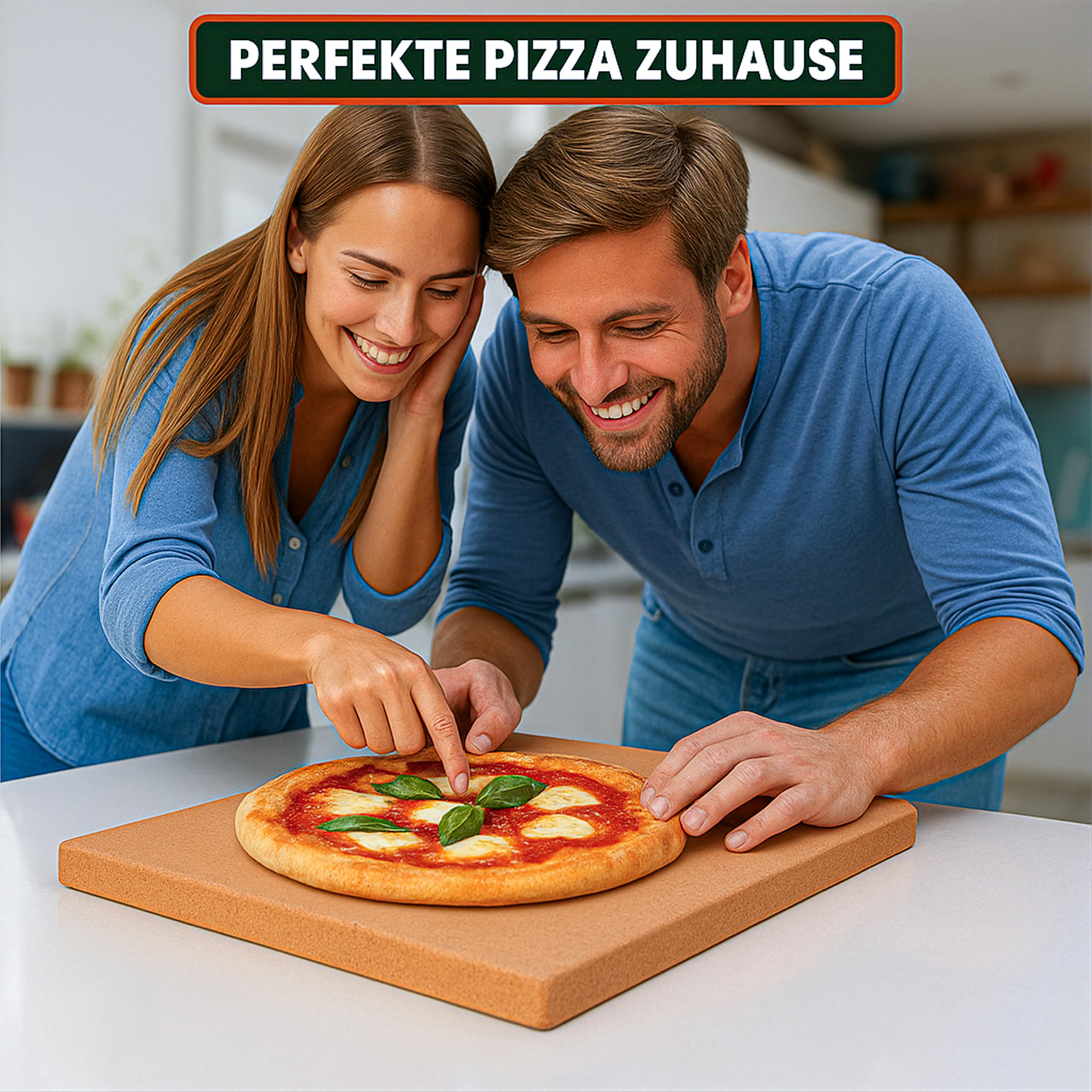 Biscotto Pizzastein für Backofen 39,5x34,5x1.5 cm – Handgefertigter Terrakotta-Ersatz-Backstein für EffeUno P134H, P134HA, P234, Meoven, Hitzespeicherung bis 500 °C für perfekte Pizza & Brot