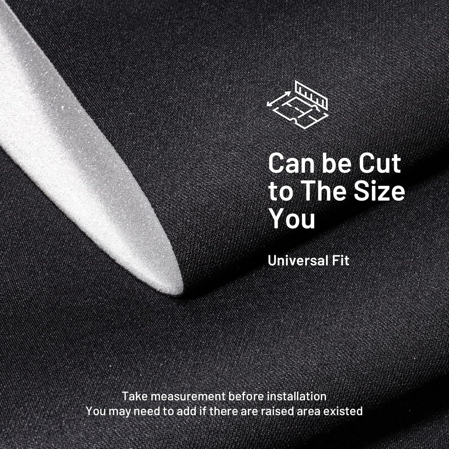 Car Headliner Fabric, Black Suede Auto Headliner Fabric with Foam Backing, Velvet Head Liner Material for Car, Truck, SUV, RV Roof Interior Replacement, 96“ L × 60” W