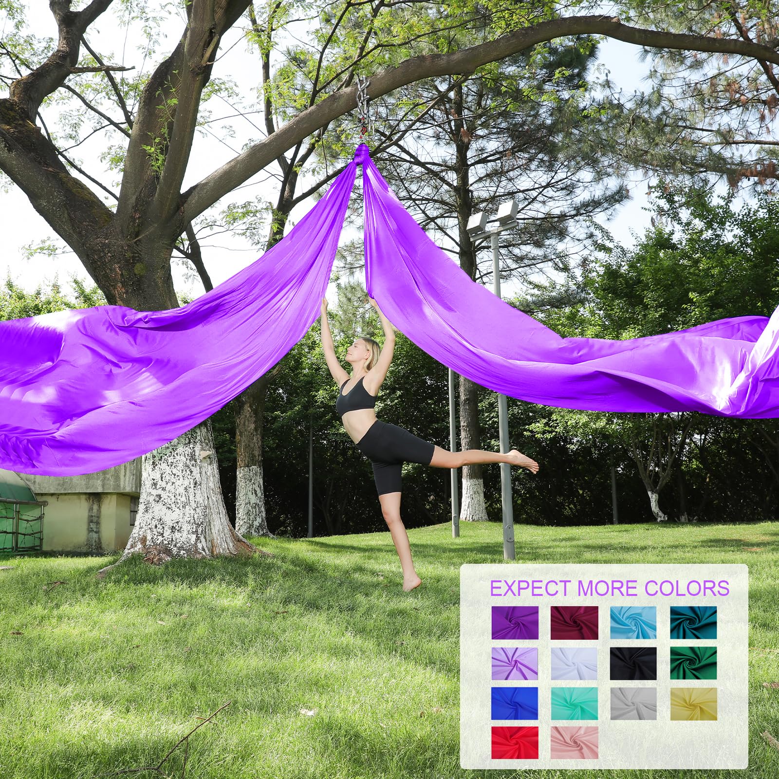Aerial Silks 11 Yards – Premium Aerial Silk Hängematte für Zuhause oder akrobatisches Fliegen Yoga