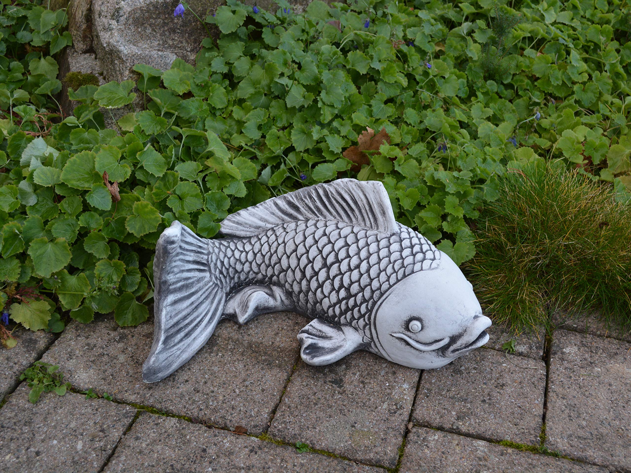 gartendekoparadies.de Masywna figurka kamienna Soragoi Koi duża ryba koi kamienny odlew odporny na mróz