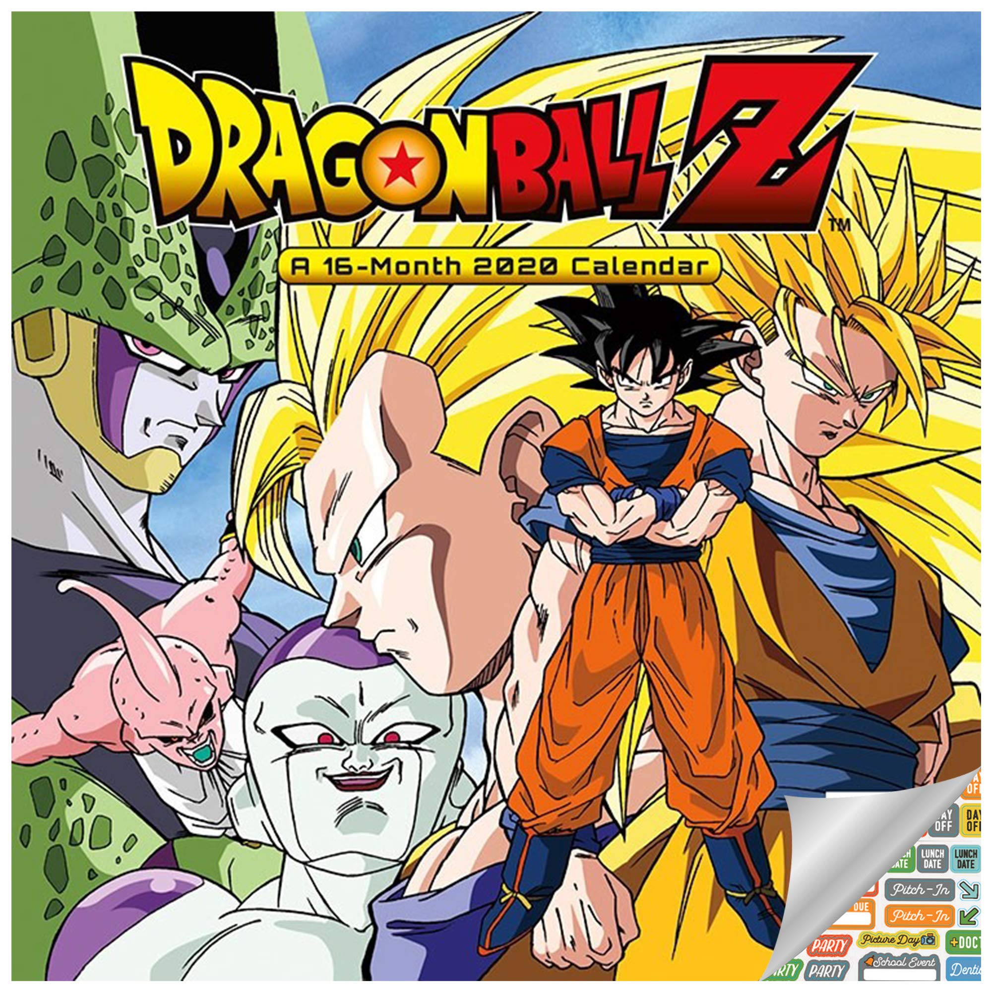 Dragon Ball Z Calendar 2020 Set - Deluxe 2020 ドラゴンボールZ Wall Calendar with Over 100 Calendar Stickers (DBZ Gifts, Anime Cosplay)