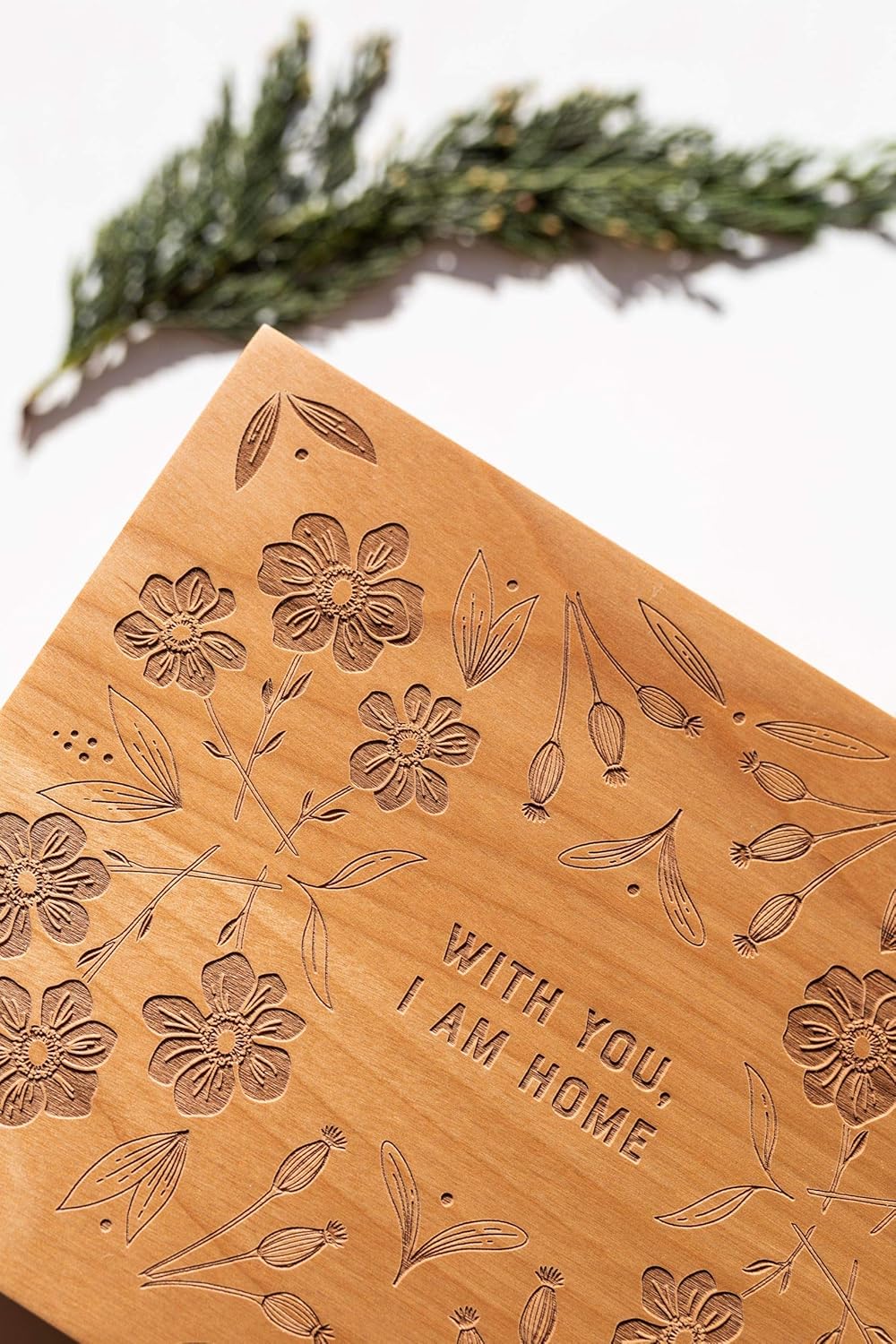 With You, I Am Home Wood Keepsake Box [Personalized Custom Gifts, Anniversary, Wedding, Baby, Memory]