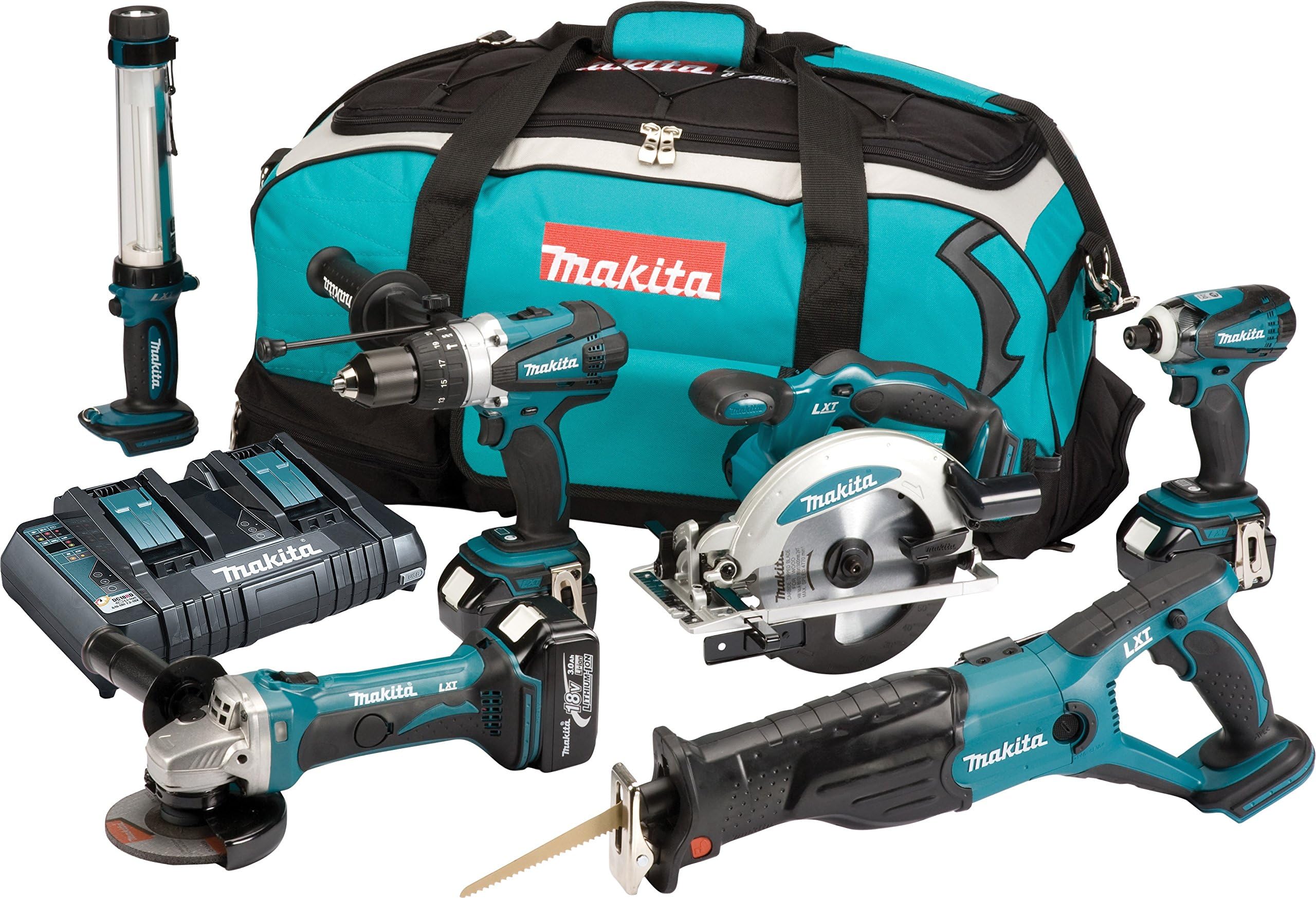 Makita DLX6000PM 18 V Li-Ion Cordless Kit with Twin Charger and Kitbag (6-Piece)
