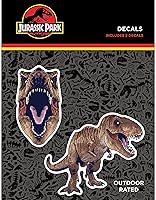 Vista 1 de Jurassic Park - Calcomanías de dinosaurio T-Rex - Juego de 2 calcomanías de vinilo impermeables para automóvil, camión, botella de agua, laptop