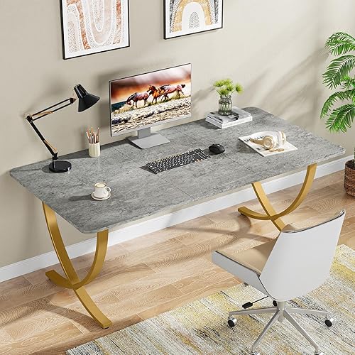 Miniatura 3 de Tribesigns Escritorio ejecutivo, escritorio de oficina grande de 63 pulgadas de ancho x 31.5 pulgadas de profundidad, escritorio moderno para