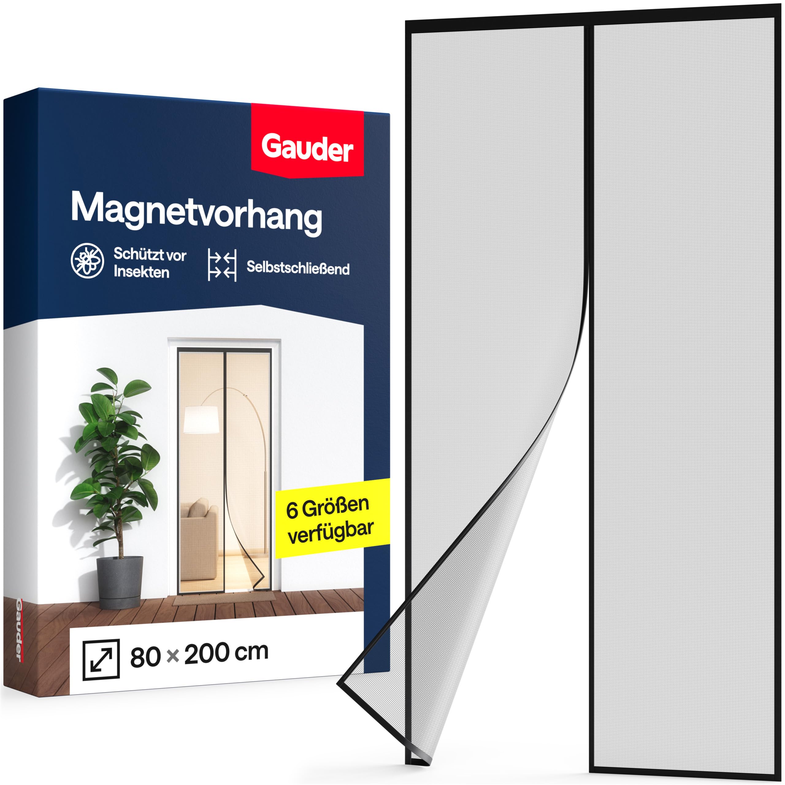 GAUDER Magnetischer Fliegengittervorhang für Balkontür