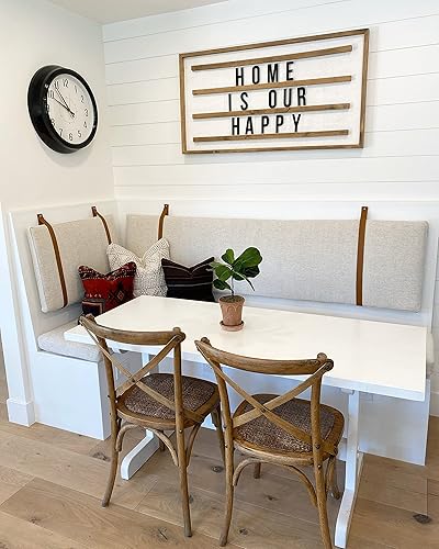 Miniatura 4 de KEYAIIRA - Custom Leather Wall Strap for hanging pillow cushions, Headboards, Banquet strap shelf wall hung hook floating nightstand shelving