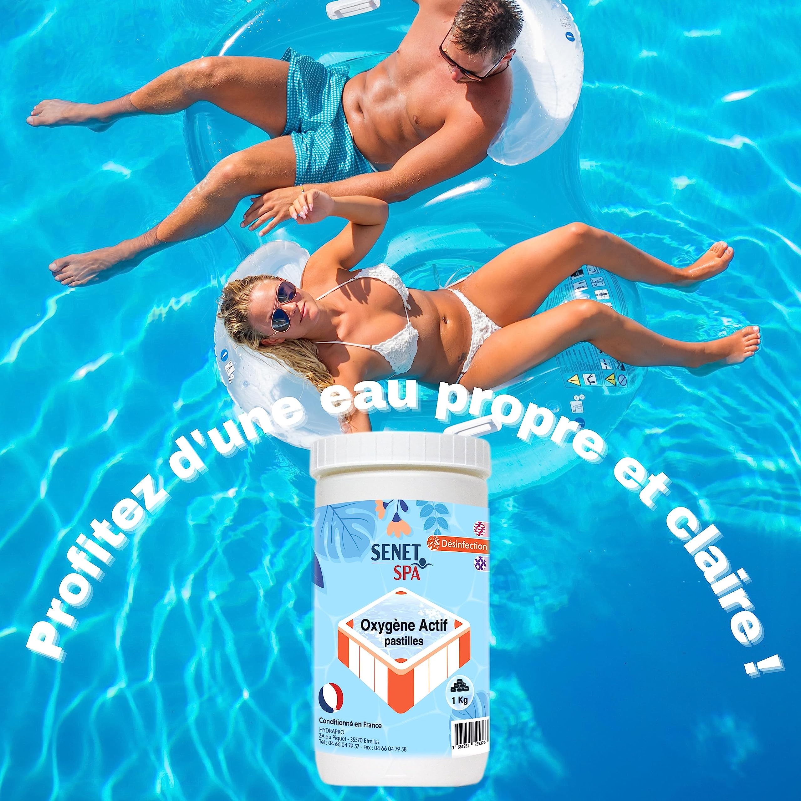Oxygène Actif pour Spa, Pastilles de 20g, 1KG - Désinfectant Efficace Contre bactéries, Virus et Champignons – Traitement de l’Eau Spa et Piscine sans Chlore