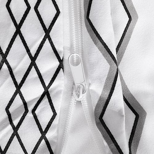 Miniatura 10 de NTBAY Juego de funda de edredón de microfibra tamaño Queen, 3 piezas ultra suave con cierre de cremallera y lazos en las esquinas, color blanco y