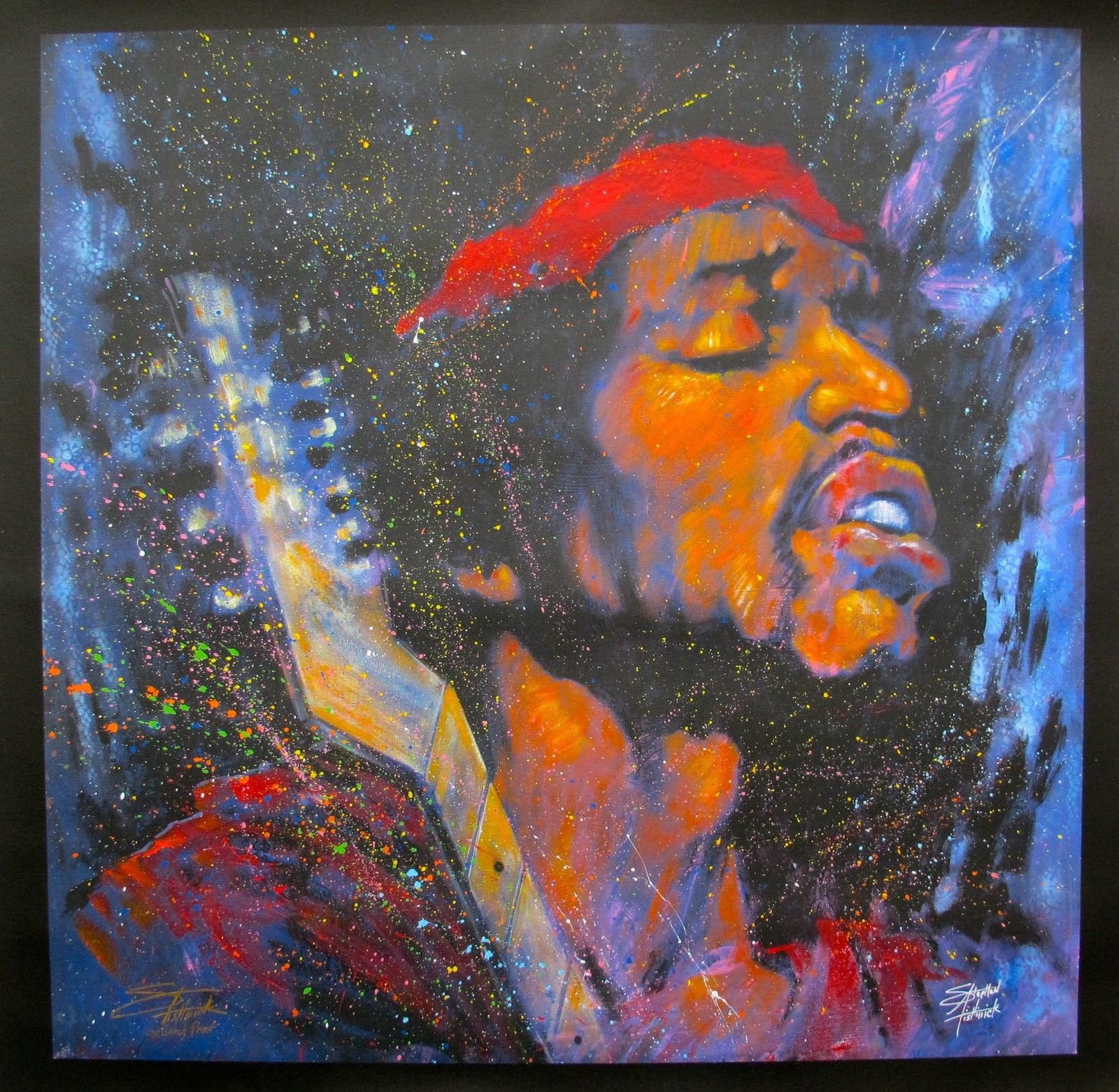 Jimi Hendrix Stephen Fishwick タイダイ染め加工 T