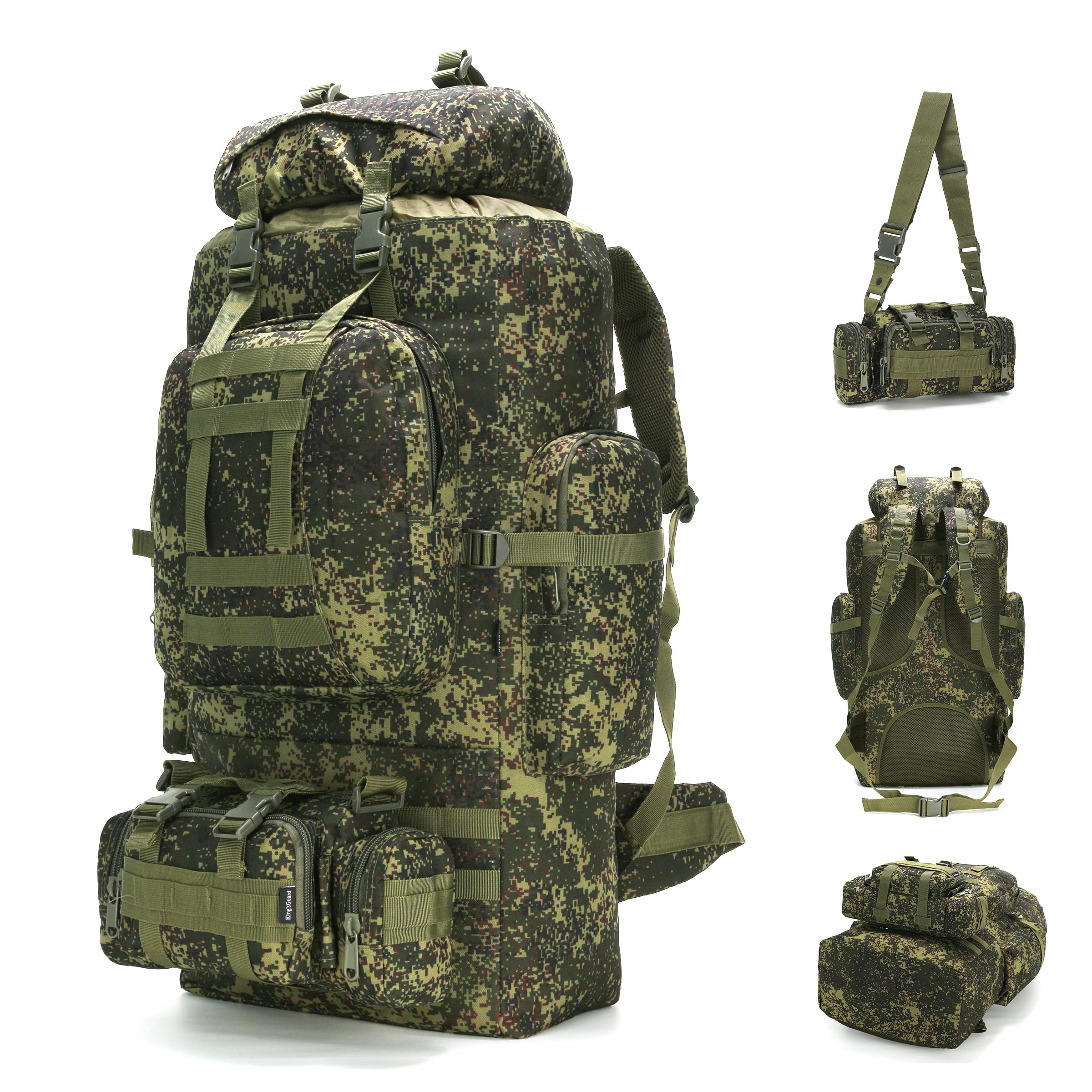 King'sGuard 100L Camping Hiking Backpack Molle Rucksack Military Camping Backpacking Daypack