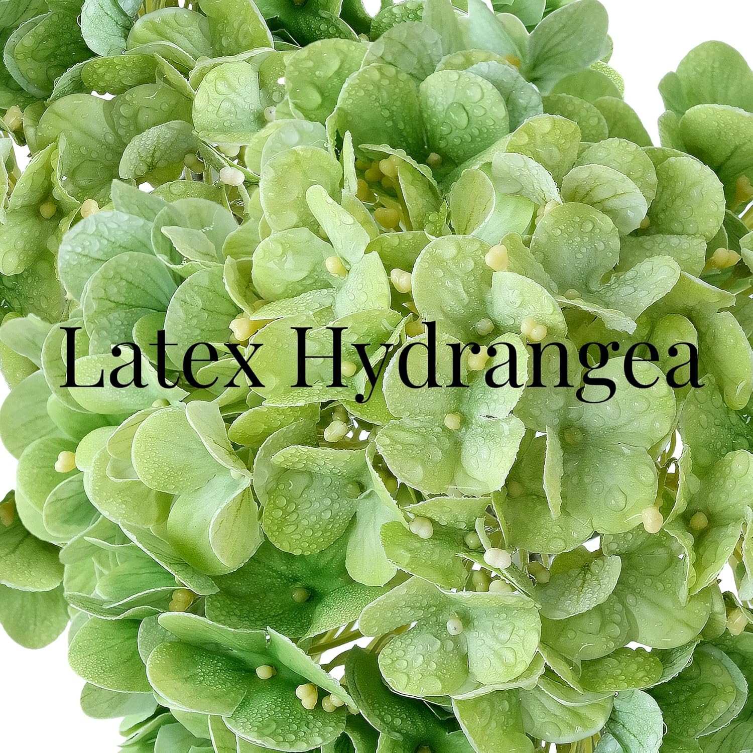 4 Pcs Real Touch Green Hydrangeas Artificial Flowers 20'' Long Stem Faux Hydrangeas for Outdoor Party Wedding Home Decor Kitchen Table Centerpiece